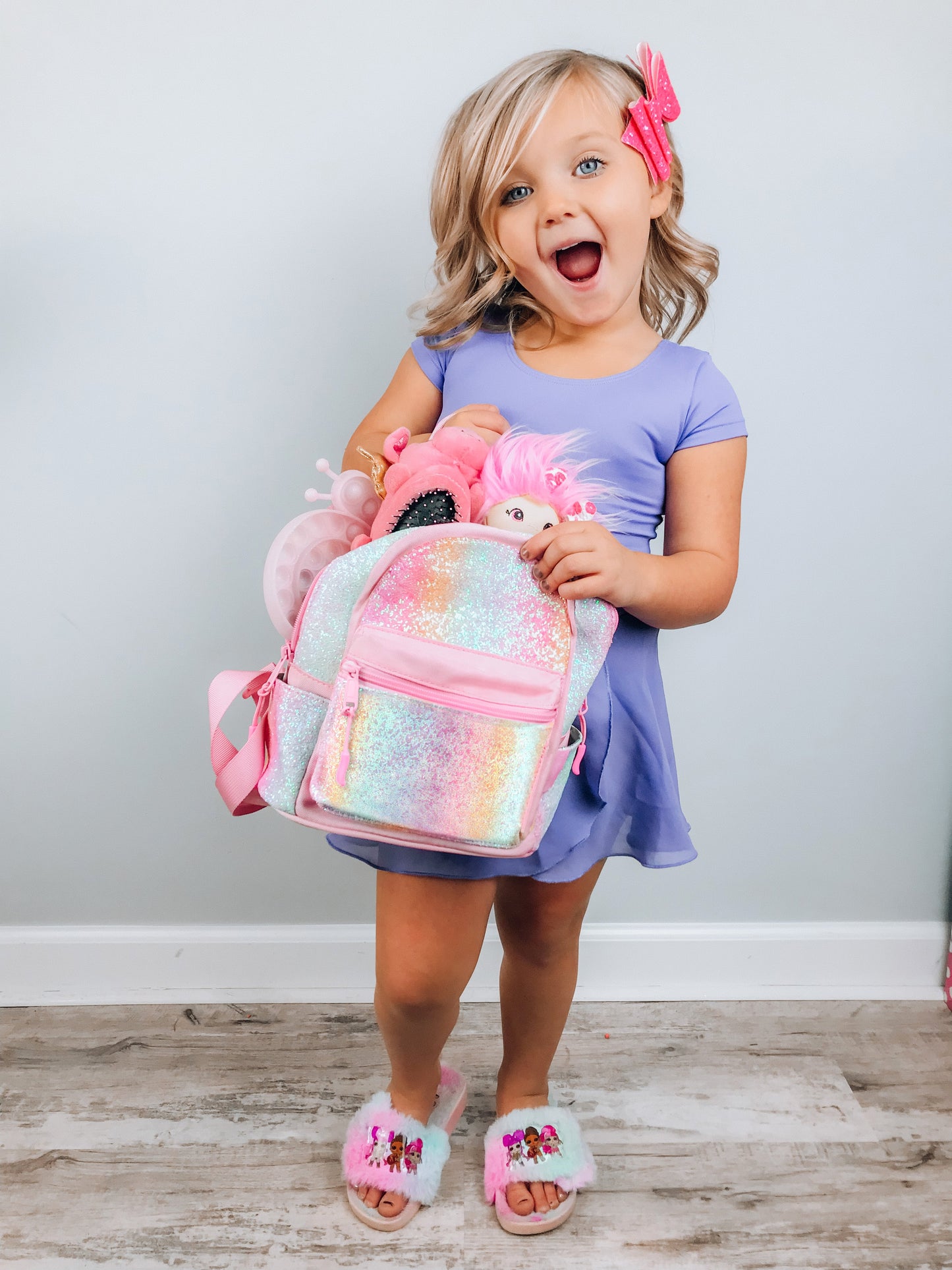 Glitter Rainbow Mini Backpack Backpack Mibasies
