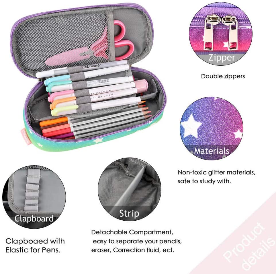 Sparkling Rainbow Pencil Pouch Mibasies