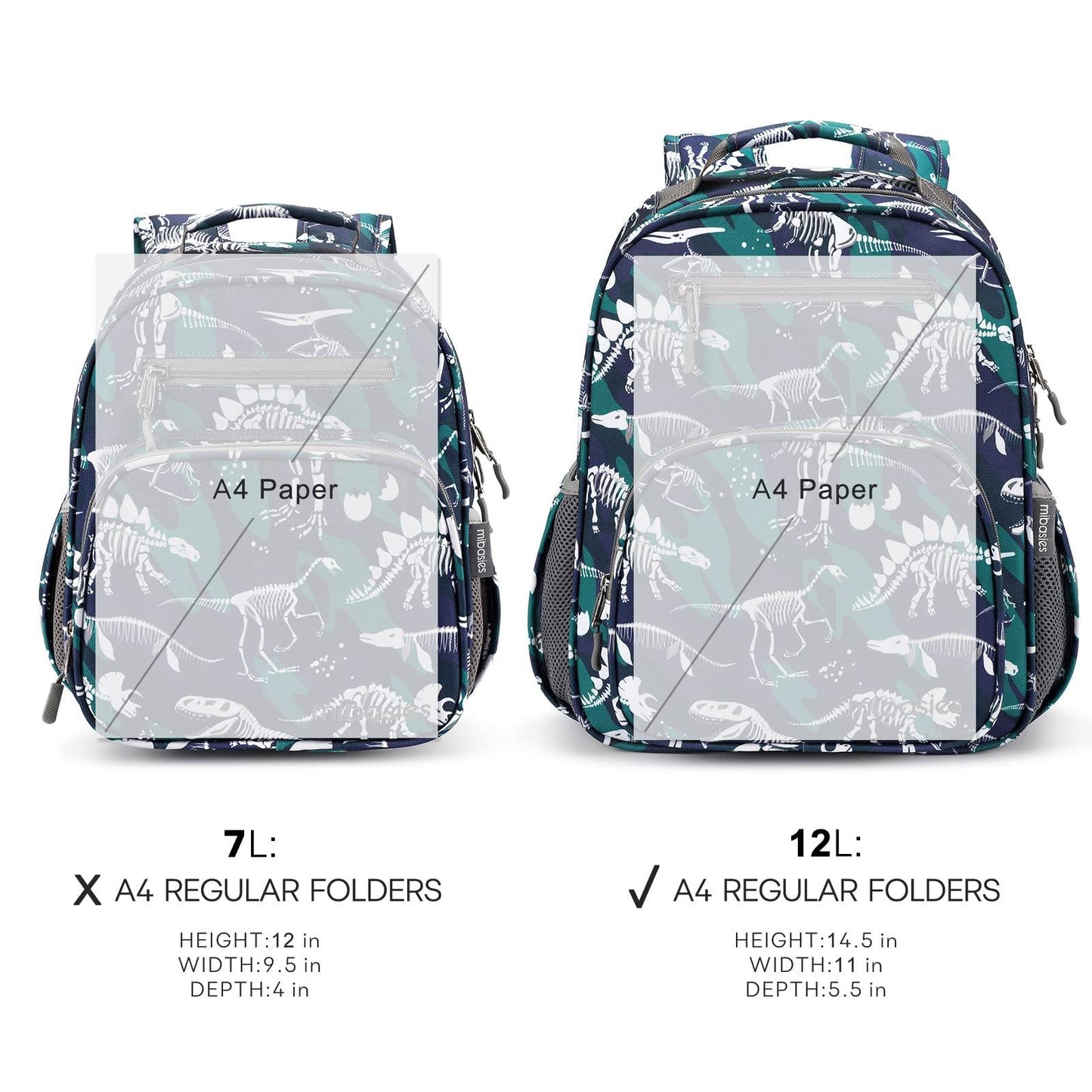 Mr. Dino Backpack schoolbag Mibasies