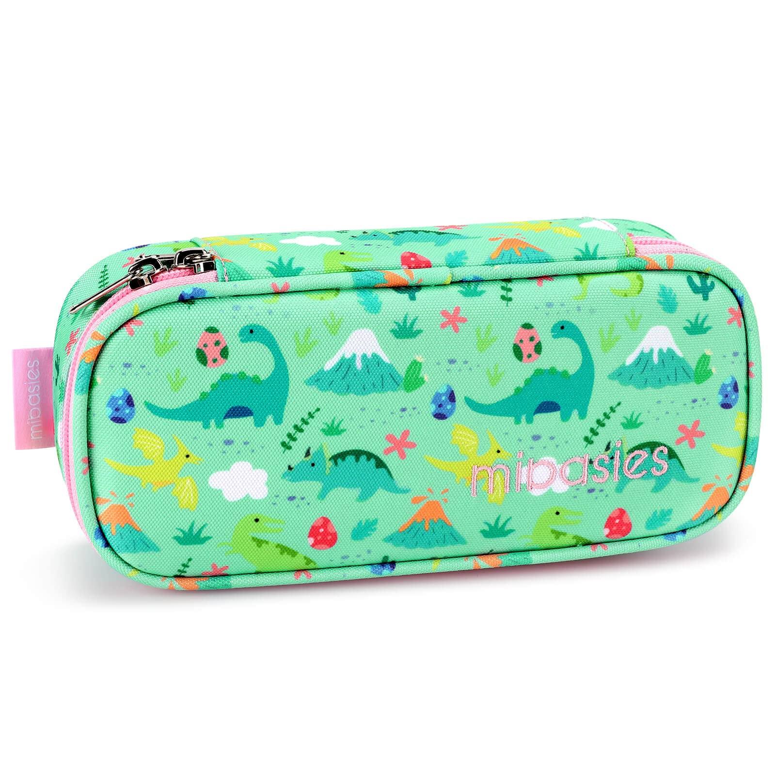 FUN FOR SPRING Pencil Pouch Mibasies Light Green Dinosaur Forset