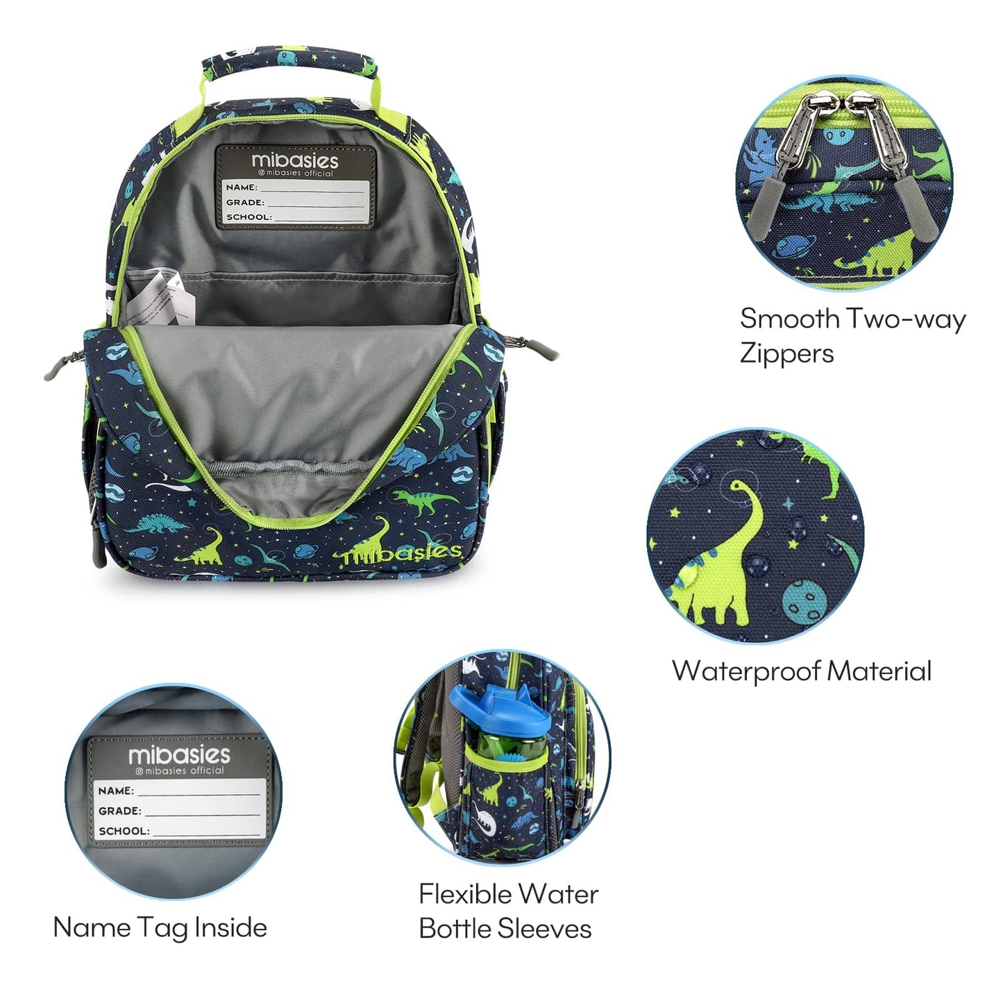 Mr. Dino Backpack schoolbag Mibasies