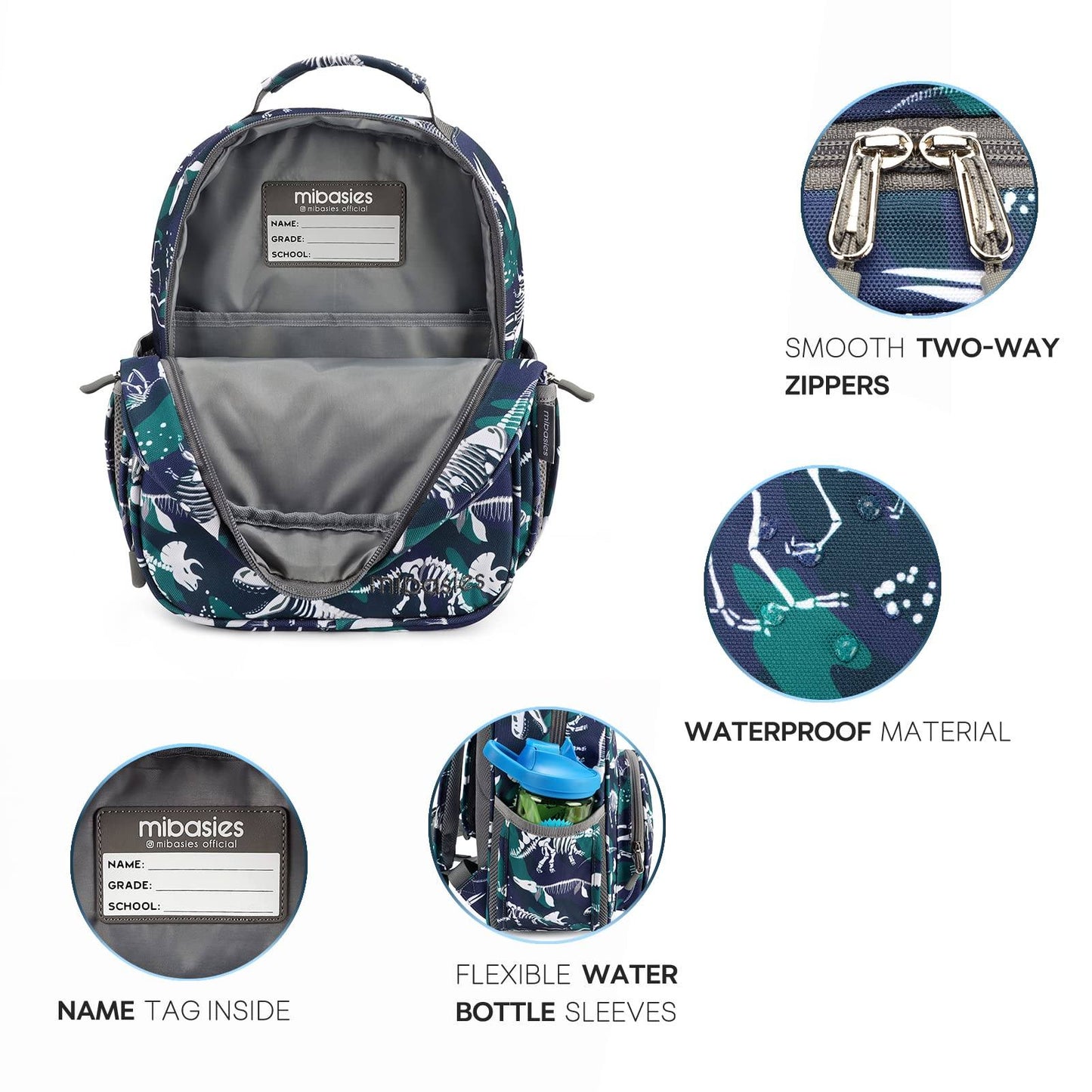 Mr. Dino Backpack schoolbag Mibasies