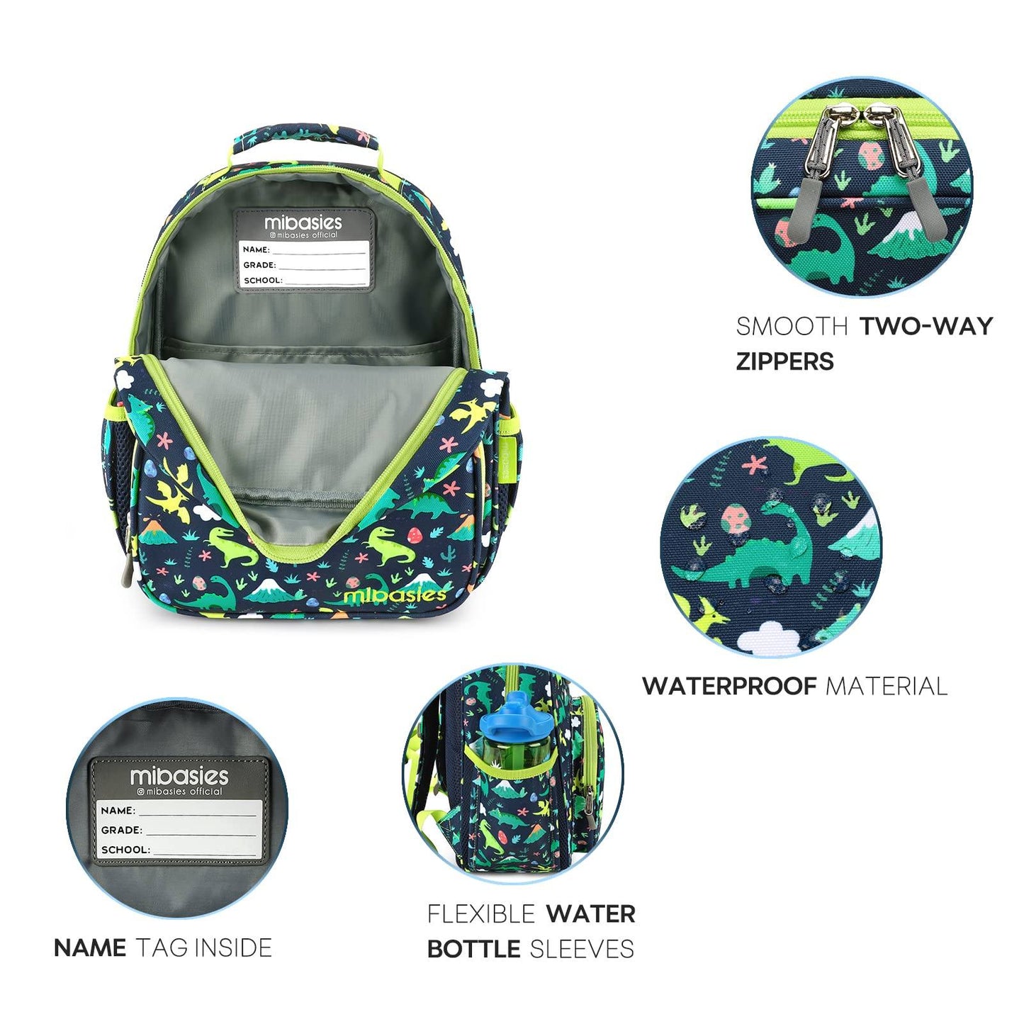 Mr. Dino Backpack schoolbag Mibasies