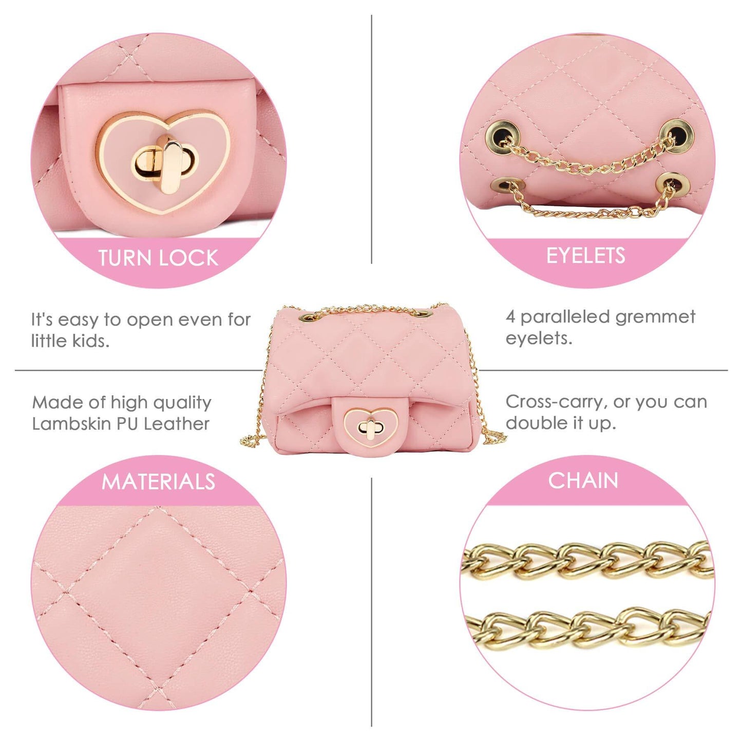 Toddler Mini Purse Crossbody Bag Mibasies