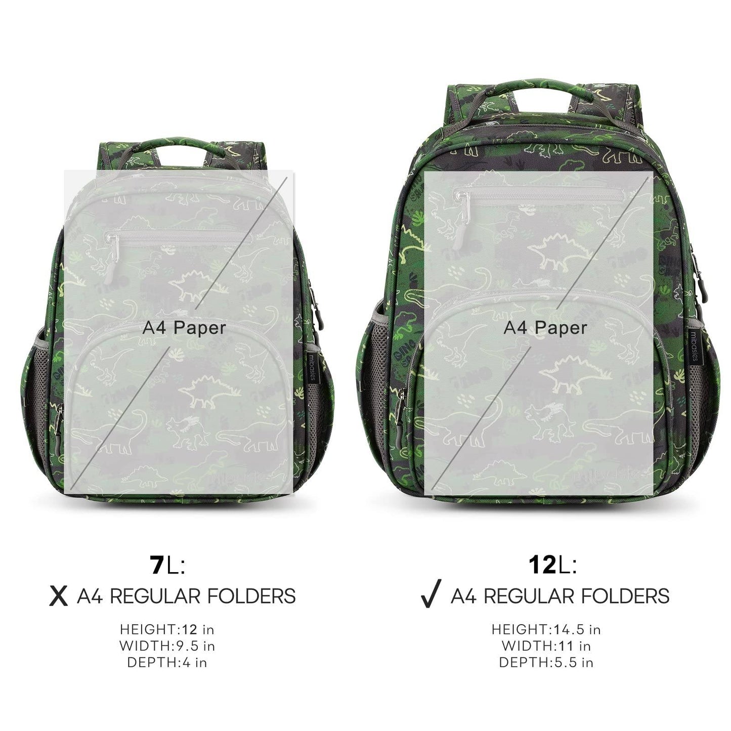 Mr. Dino Backpack schoolbag Mibasies