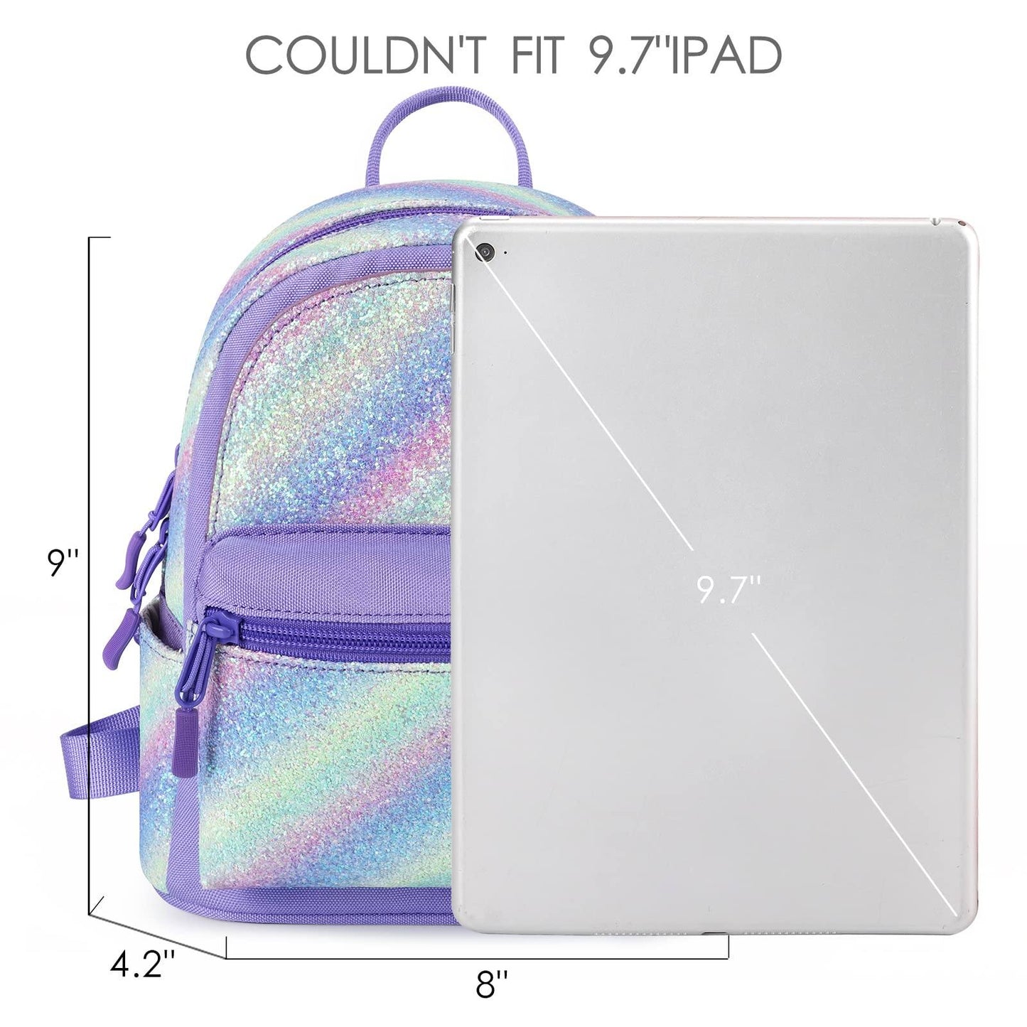 Glitter Rainbow Mini Backpack Backpack Mibasies
