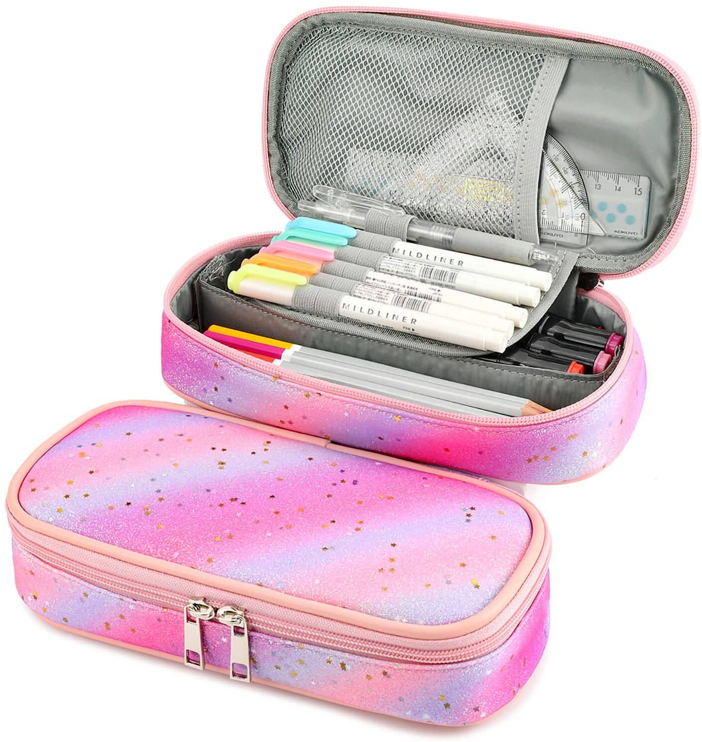 Sparkling Rainbow Pencil Pouch Mibasies Pink Purple Rainbow