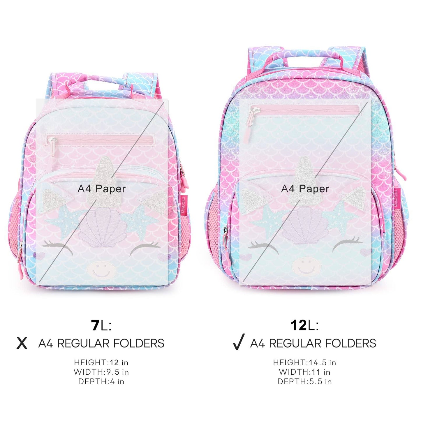 Colorful Unicorn schoolbag Mibasies