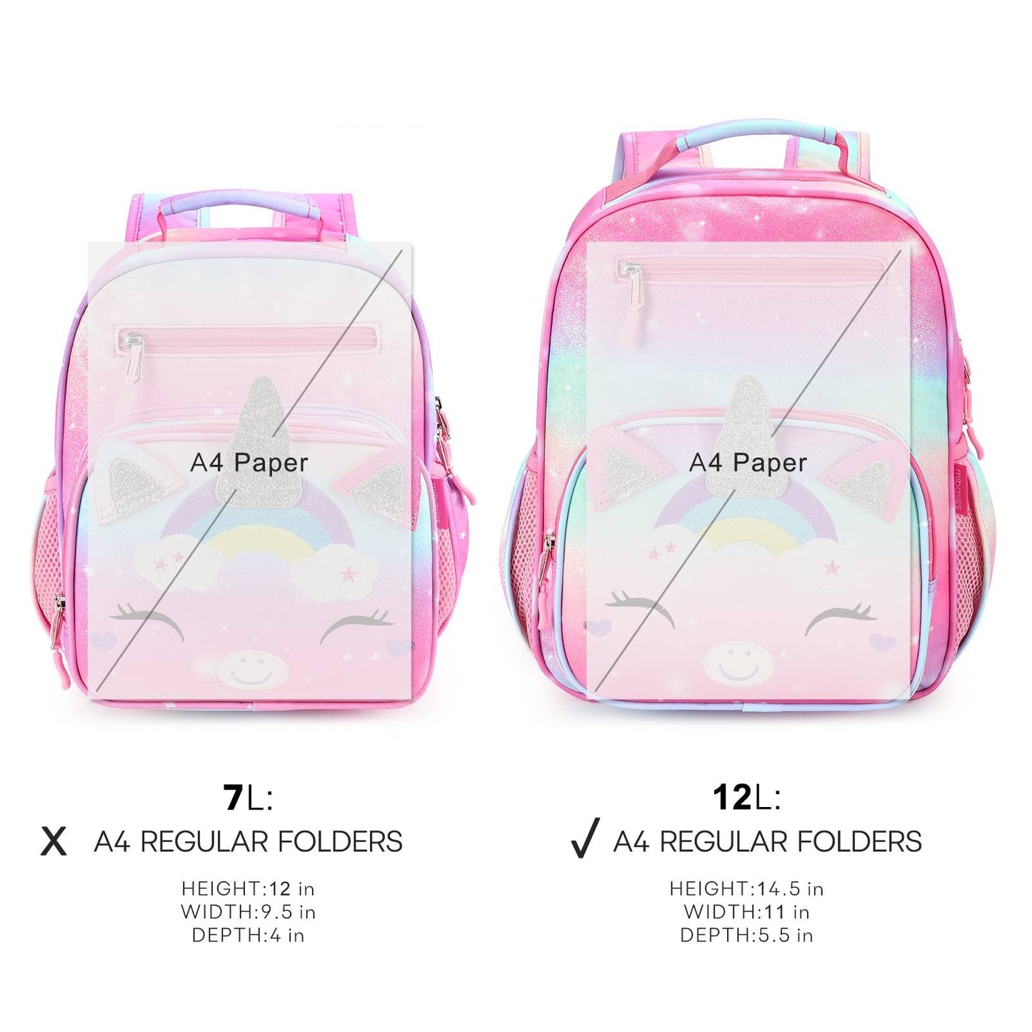 Colorful Unicorn schoolbag Mibasies