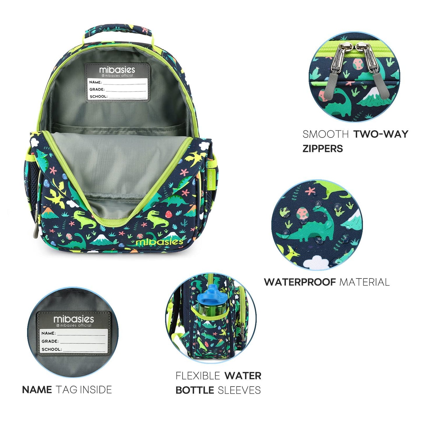 Mr. Dino Backpack schoolbag Mibasies