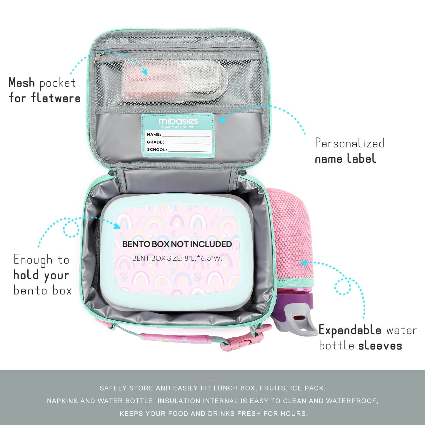 Love U Rainbow Lunch Bag