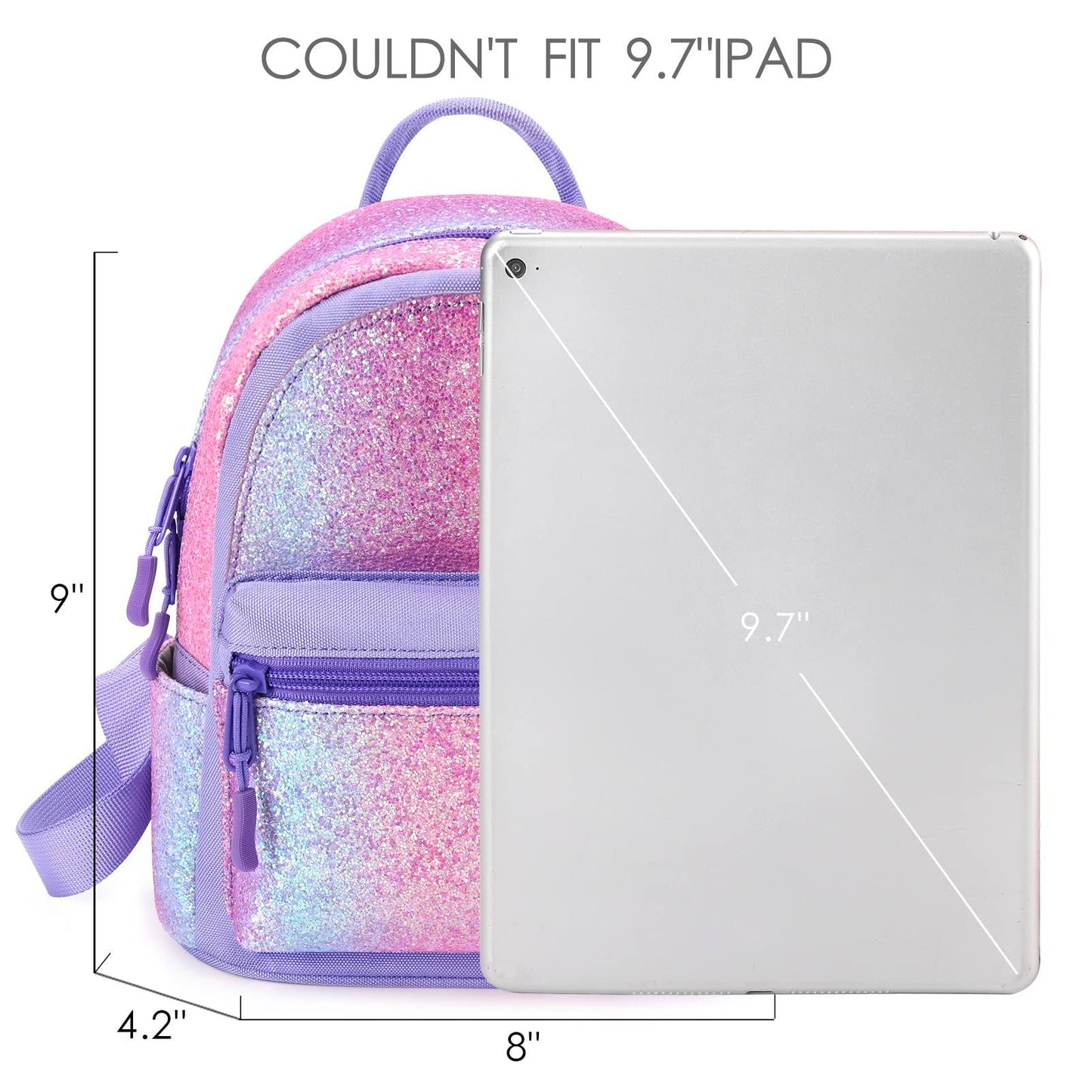 Glitter Rainbow Mini Backpack Backpack Mibasies