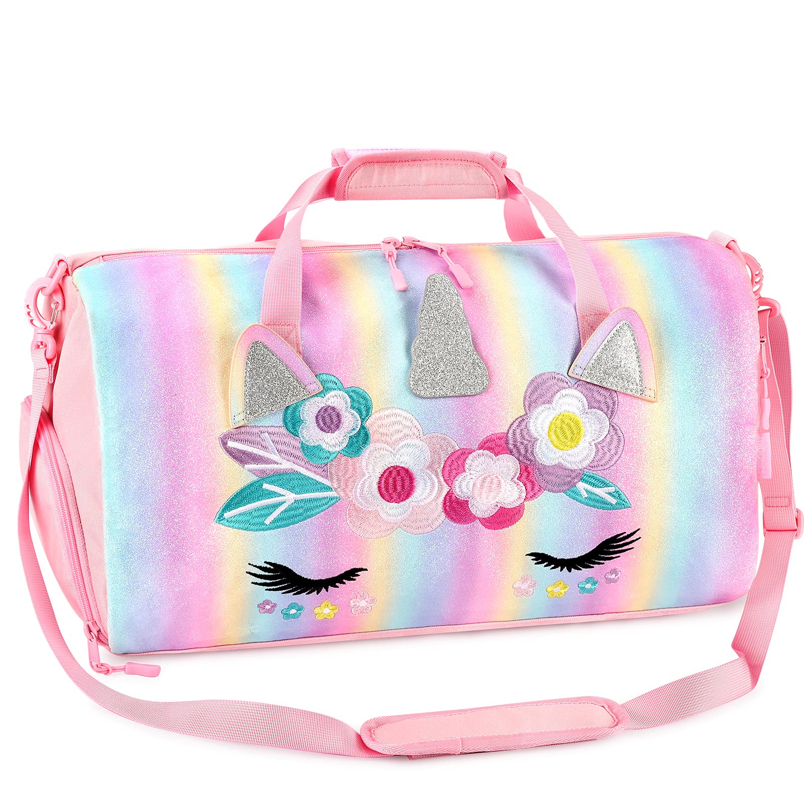Unicorn Duffle Bags for Girls Duffle Bag Mibasies Pink Blue Rainbow