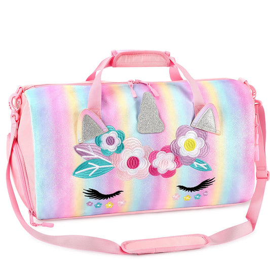 Unicorn Duffle Bags for Girls Duffle Bag Mibasies Pink Blue Rainbow