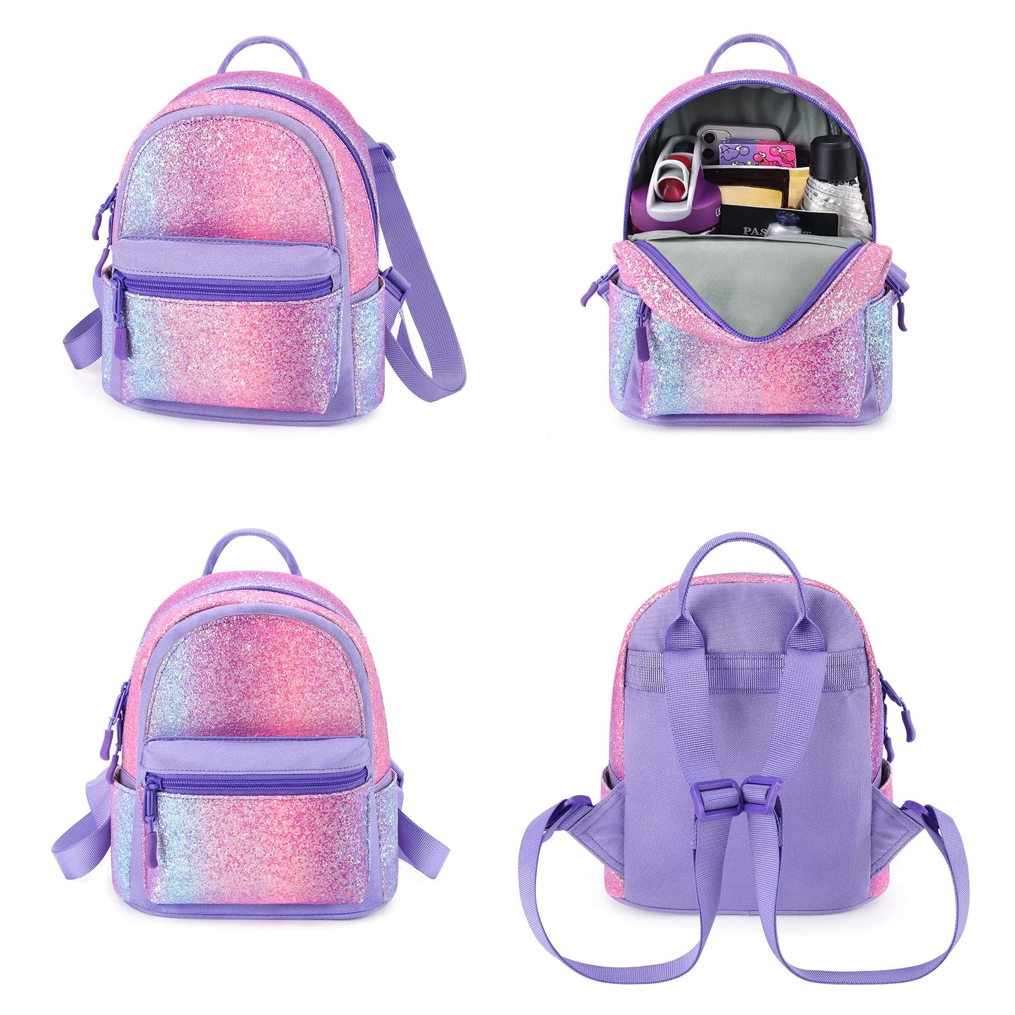 Glitter Rainbow Mini Backpack Backpack Mibasies