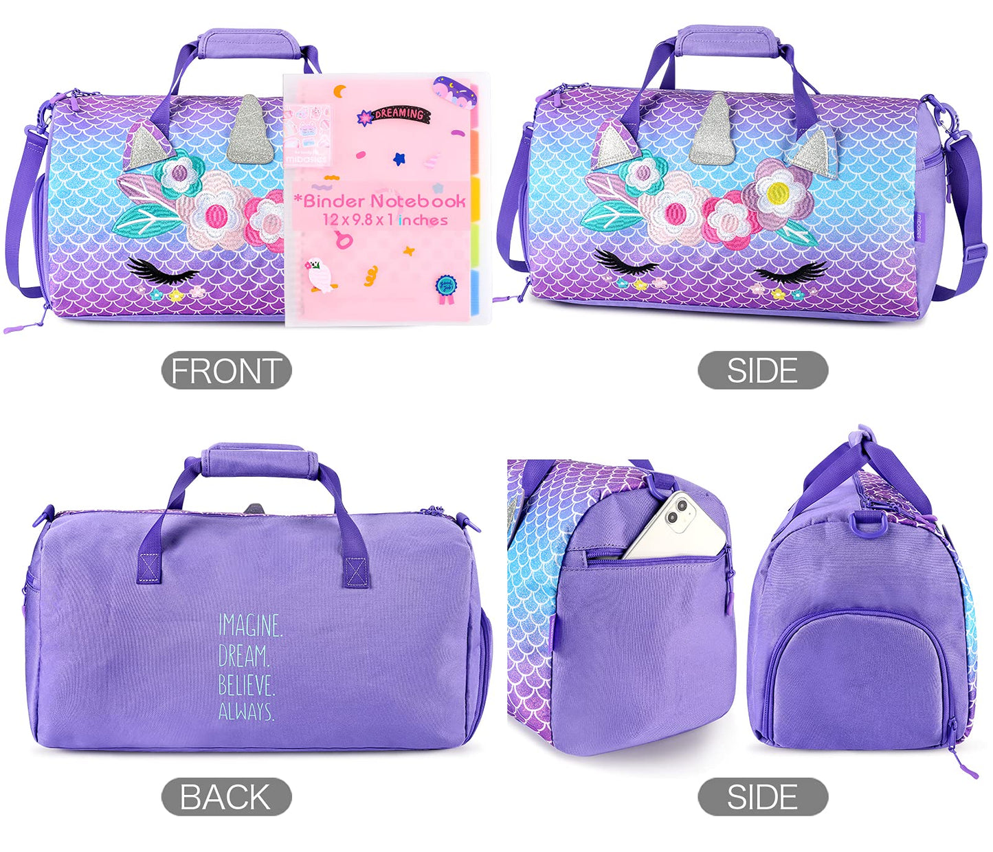 Unicorn Duffle Bags for Girls Duffle Bag Mibasies