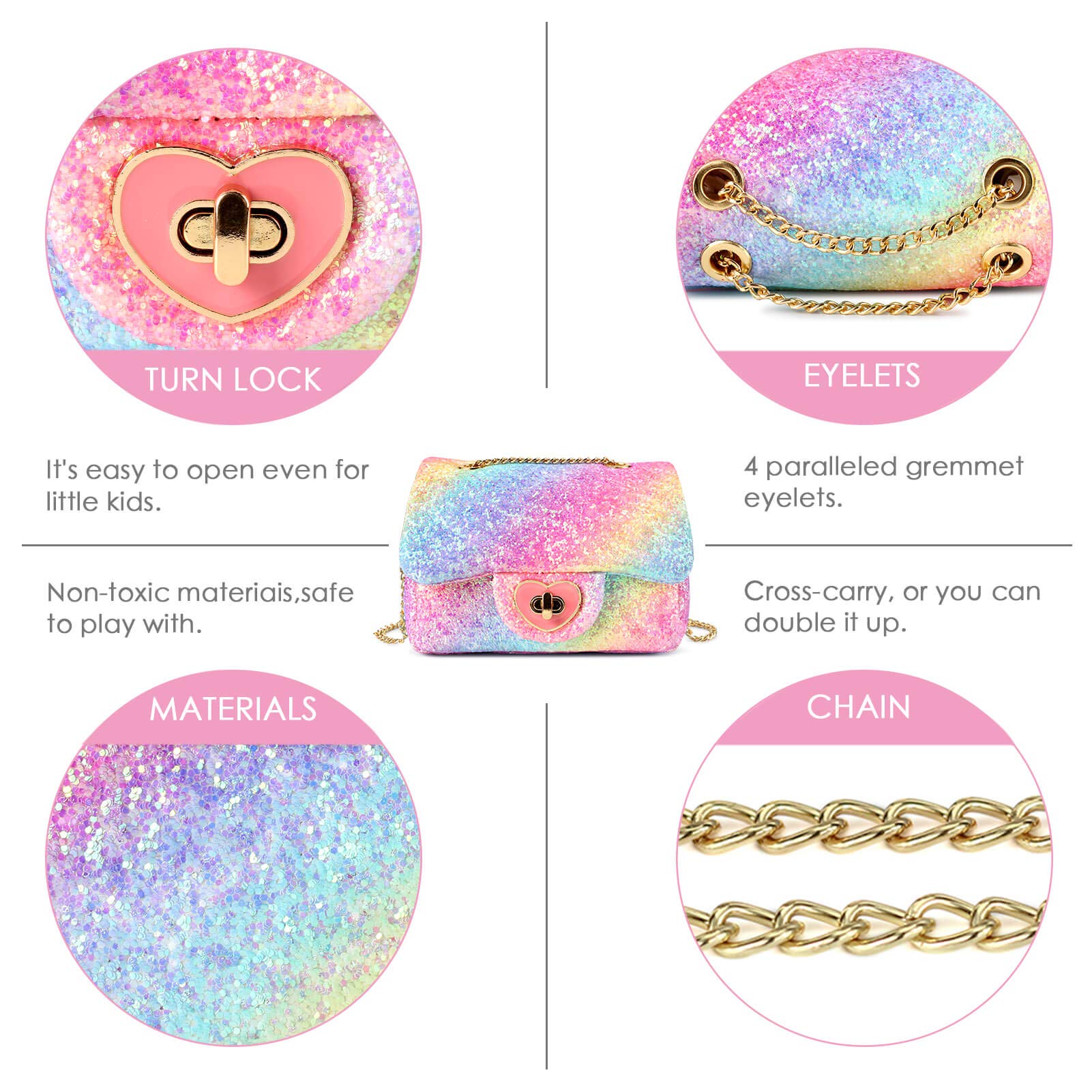 Rita-Glitter Mini Purse Crossbody Bag Mibasies