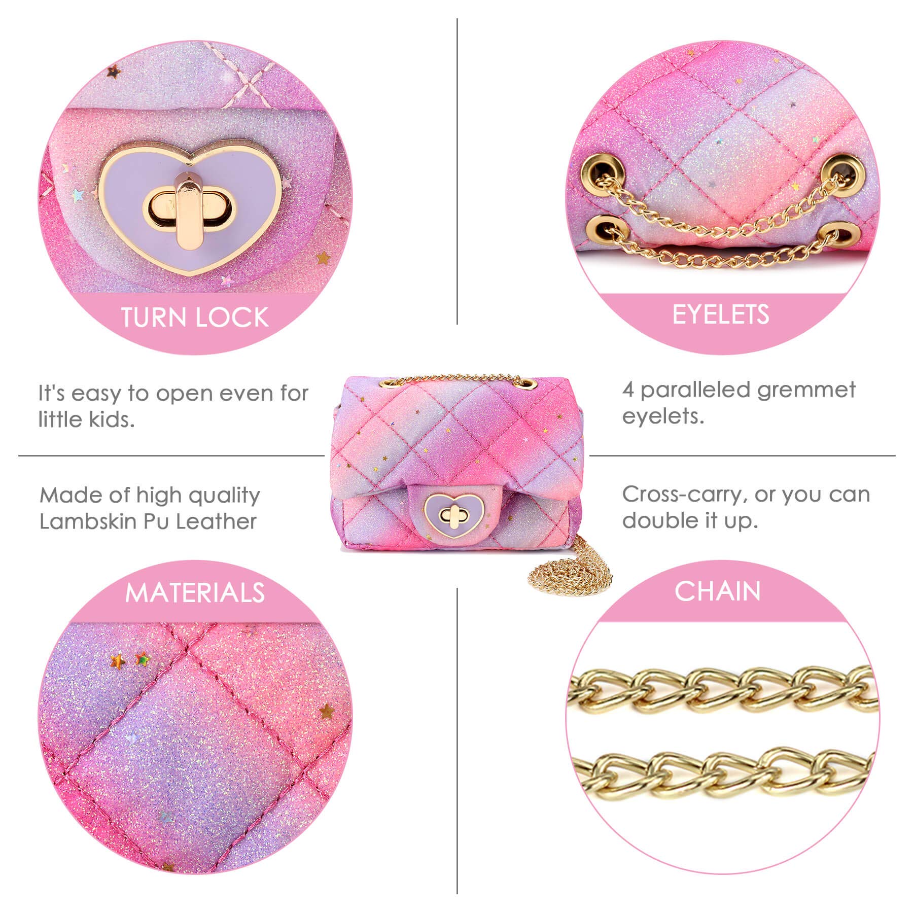 Rita-Glitter Mini Purse Crossbody Bag Mibasies