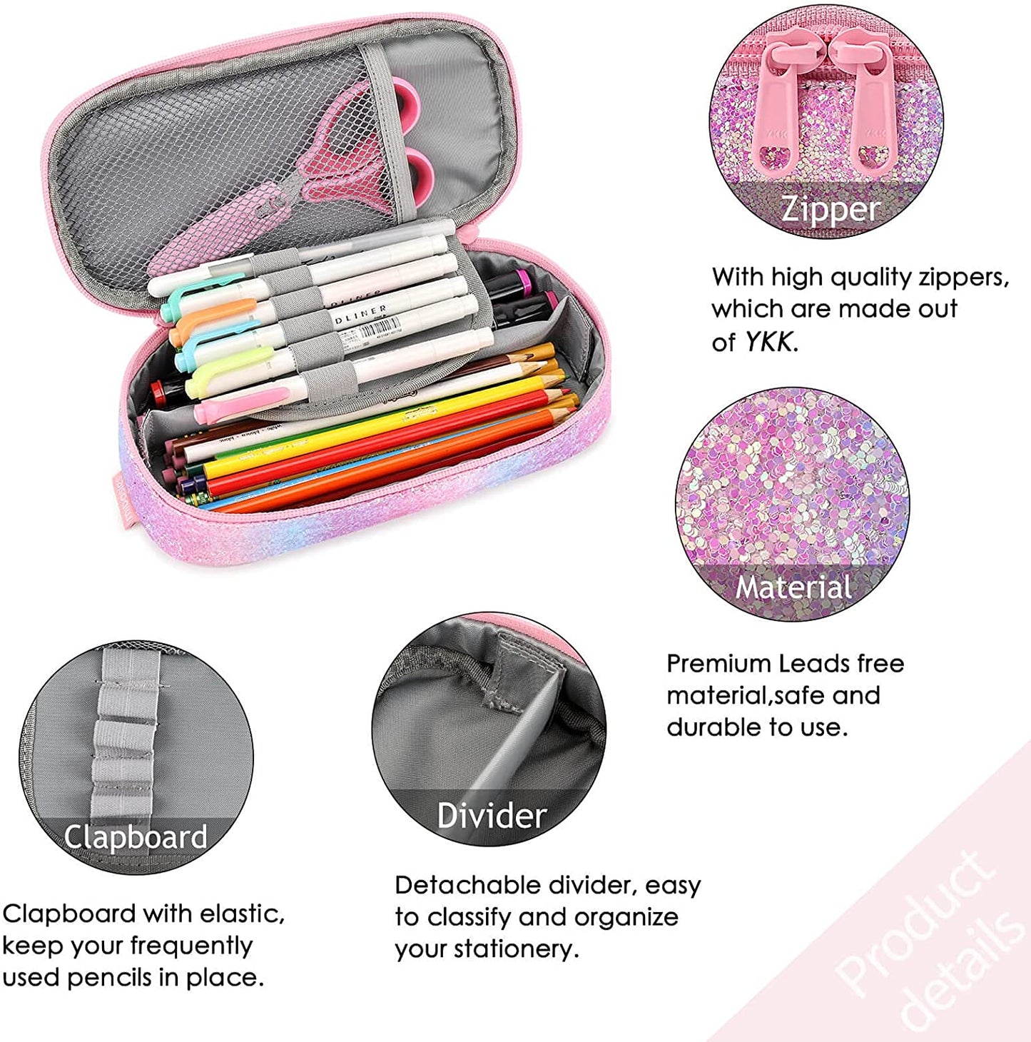 Sparkling Rainbow Pencil Pouch Mibasies