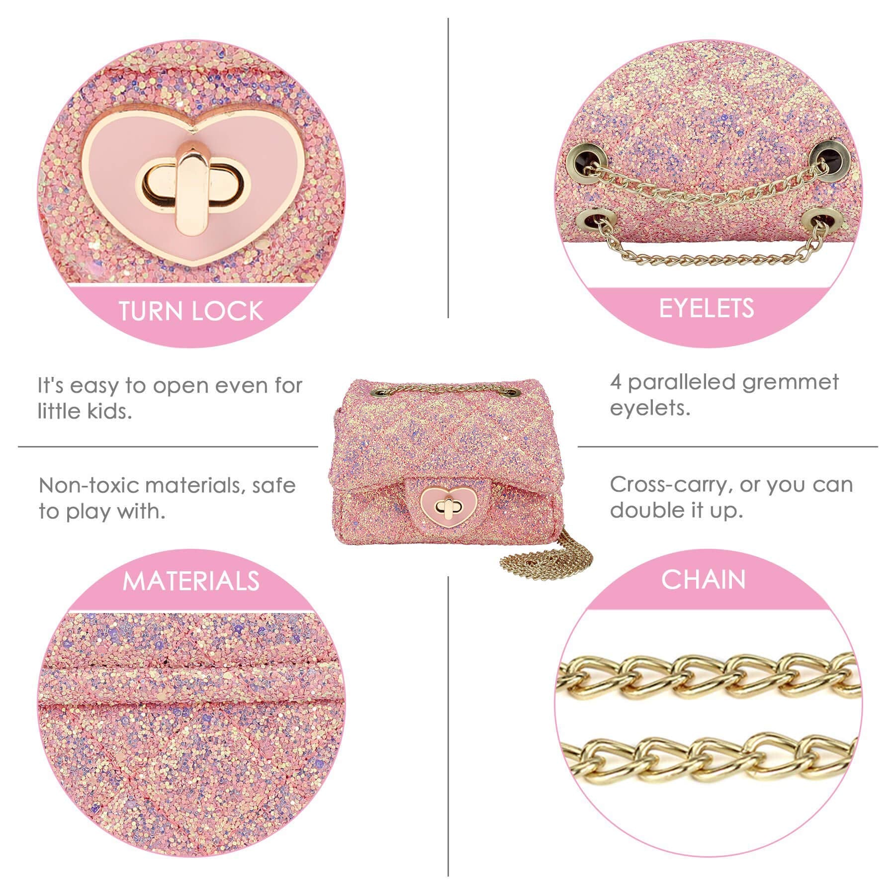 Rita-Glitter Mini Purse Crossbody Bag Mibasies