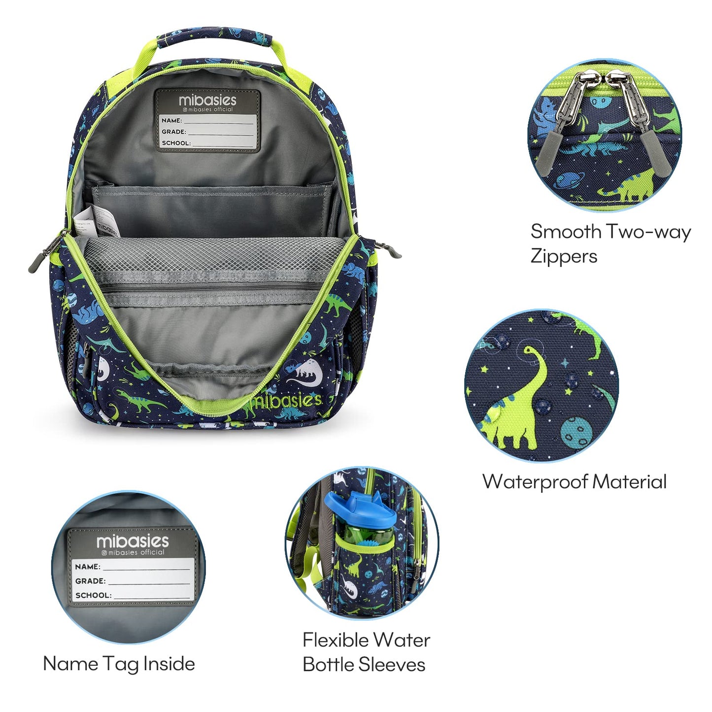Mr. Dino Backpack schoolbag Mibasies