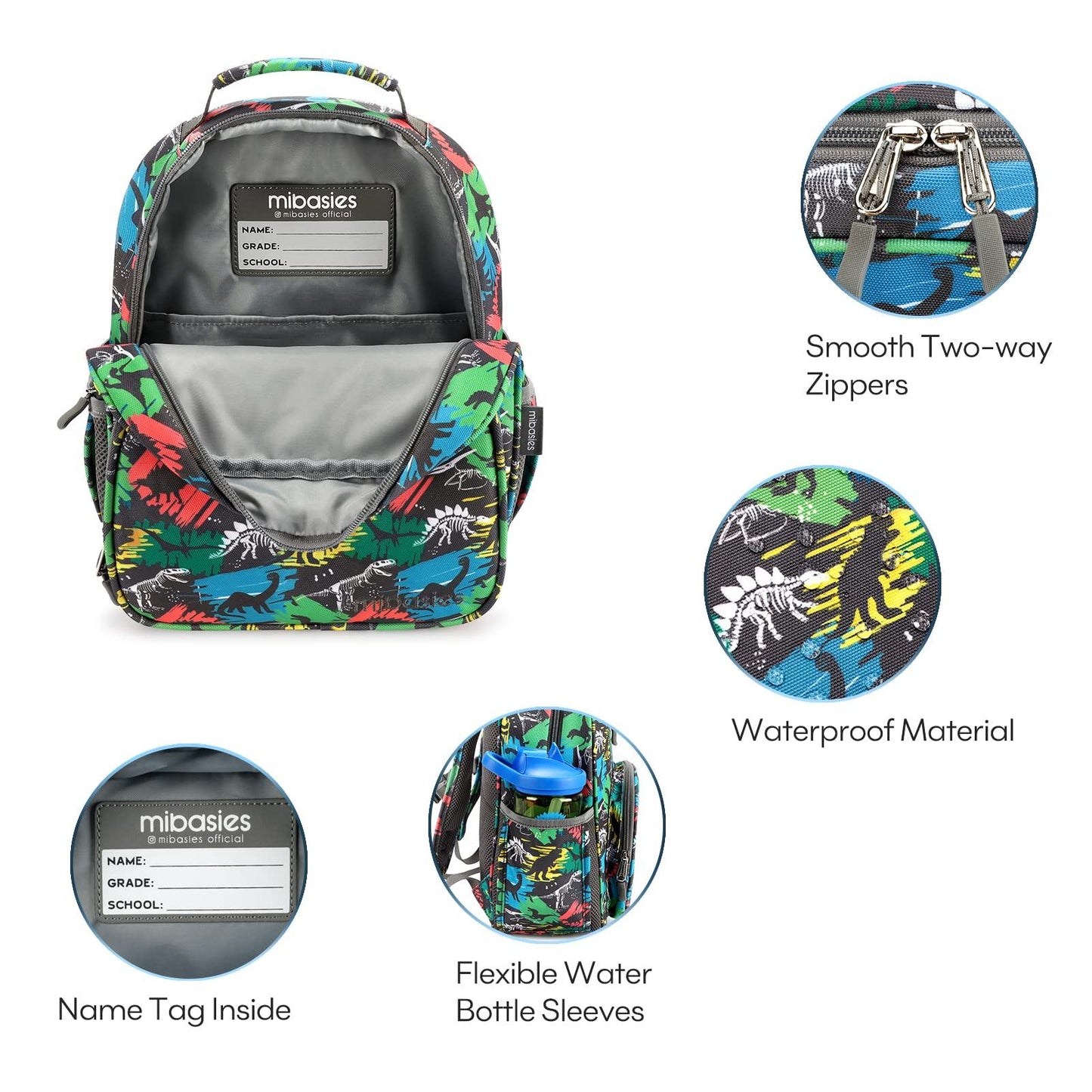 Mr. Dino Backpack schoolbag Mibasies