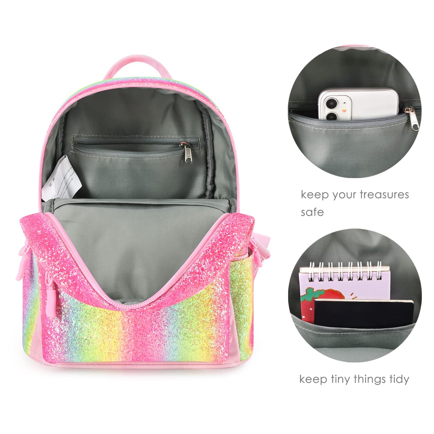 Glitter Rainbow Mini Backpack Backpack Mibasies