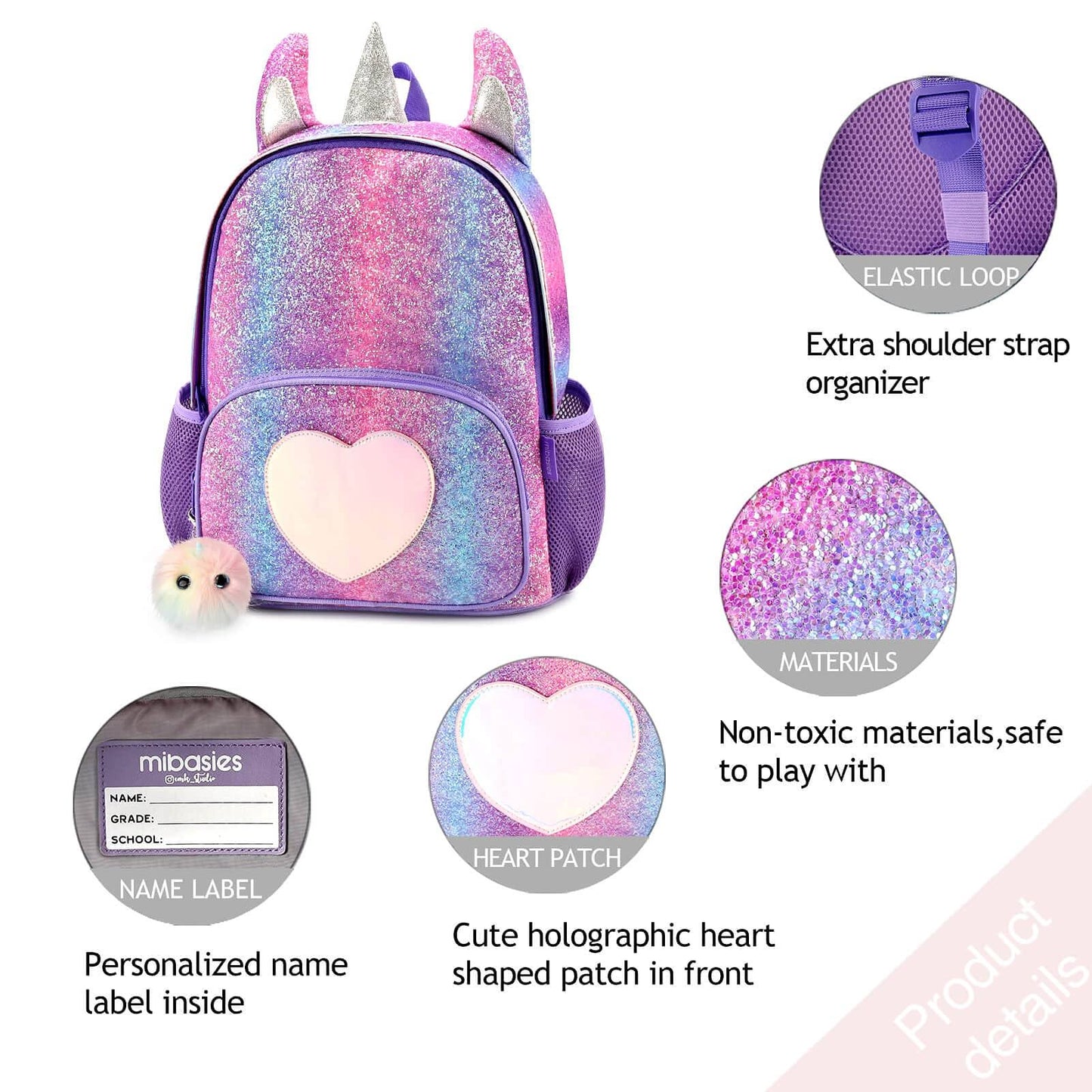 Shining Unicorn schoolbag Mibasies