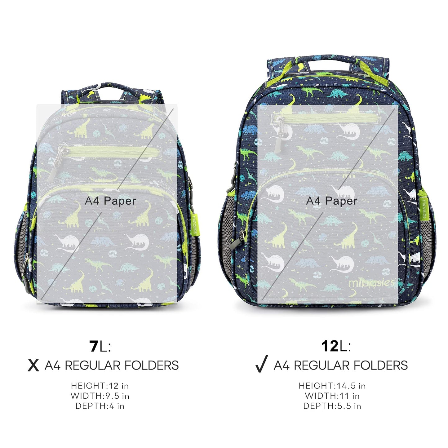 Mr. Dino Backpack schoolbag Mibasies