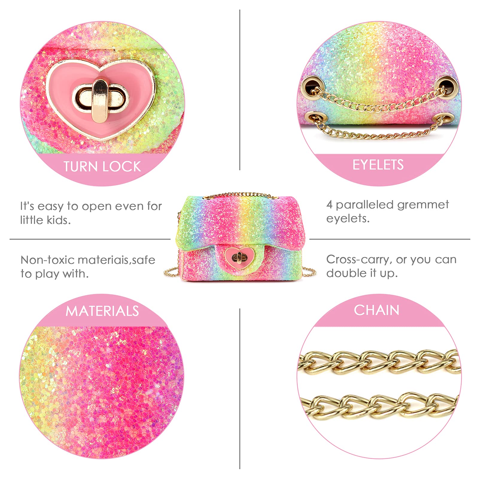 Rita-Glitter Mini Purse Crossbody Bag Mibasies