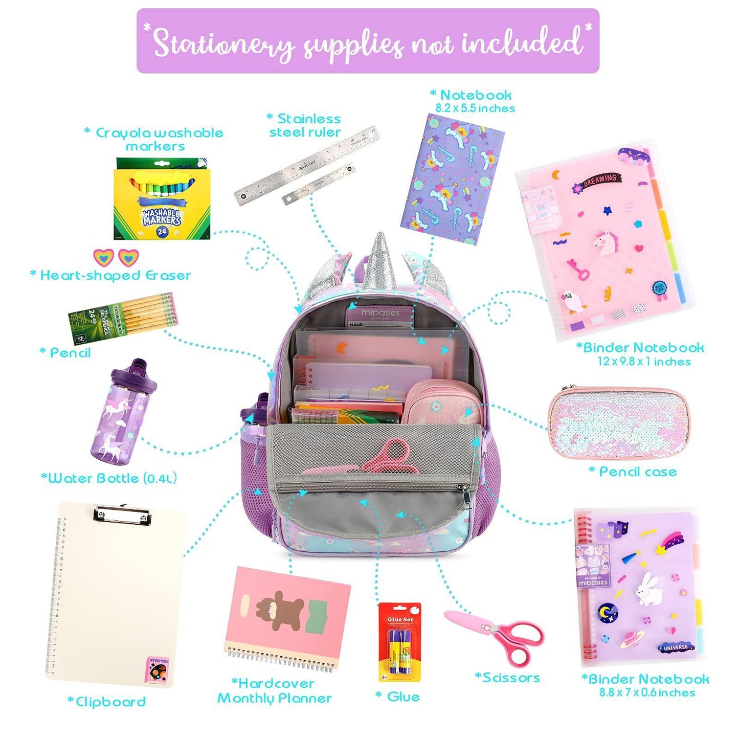 Shining Unicorn schoolbag Mibasies