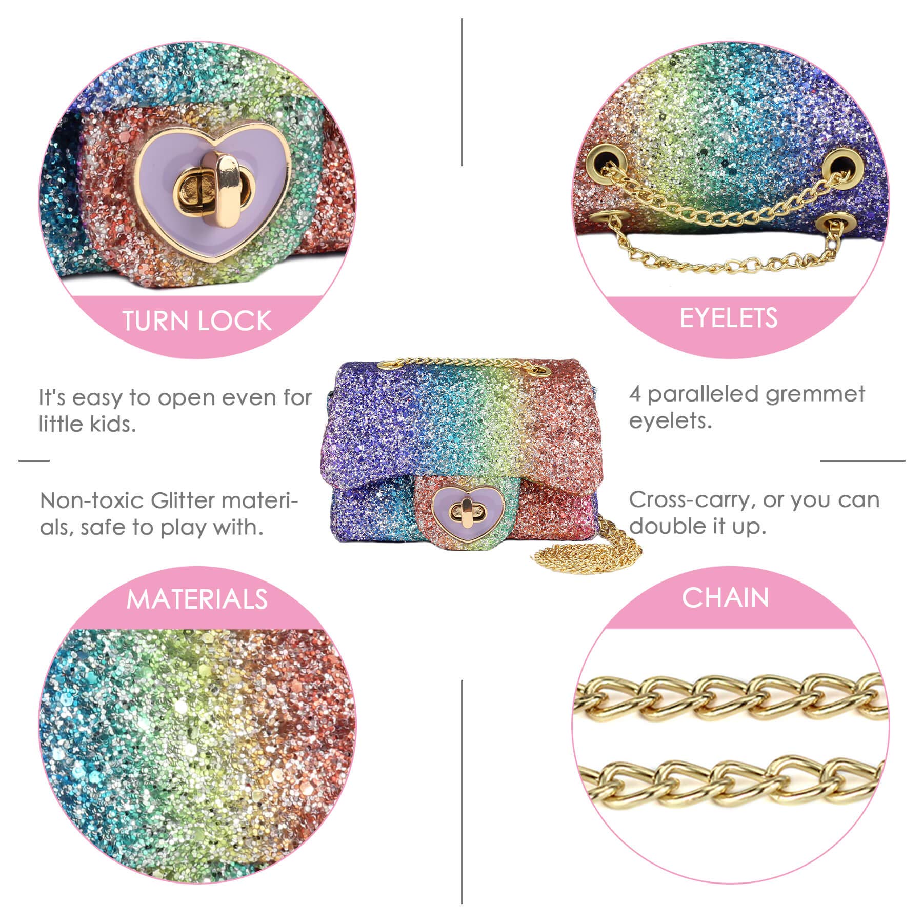 Rita-Glitter Mini Purse Crossbody Bag Mibasies