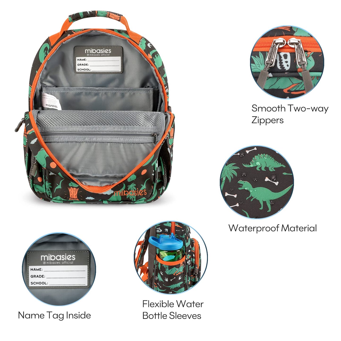 Mr. Dino Backpack schoolbag Mibasies