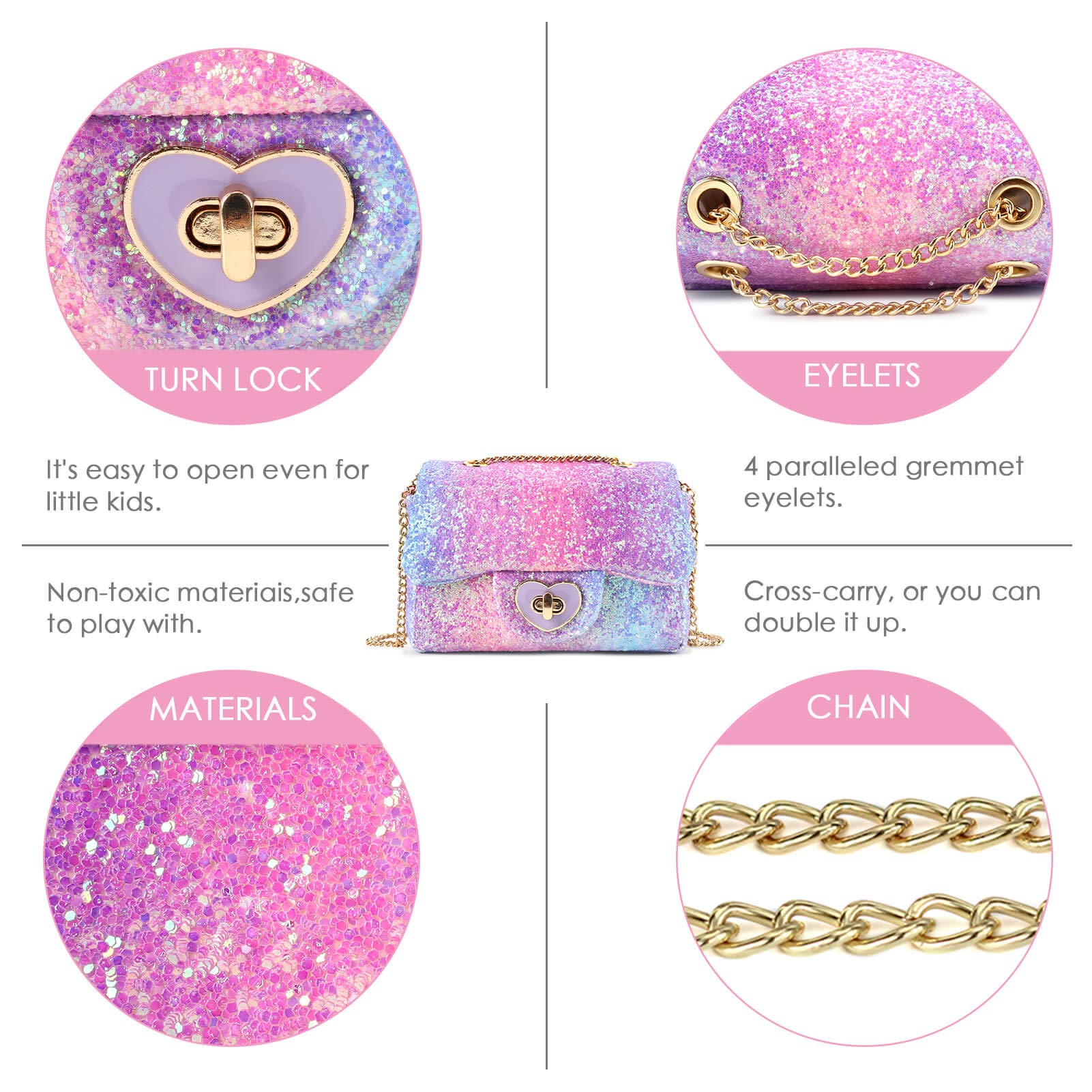 Rita-Glitter Mini Purse Crossbody Bag Mibasies