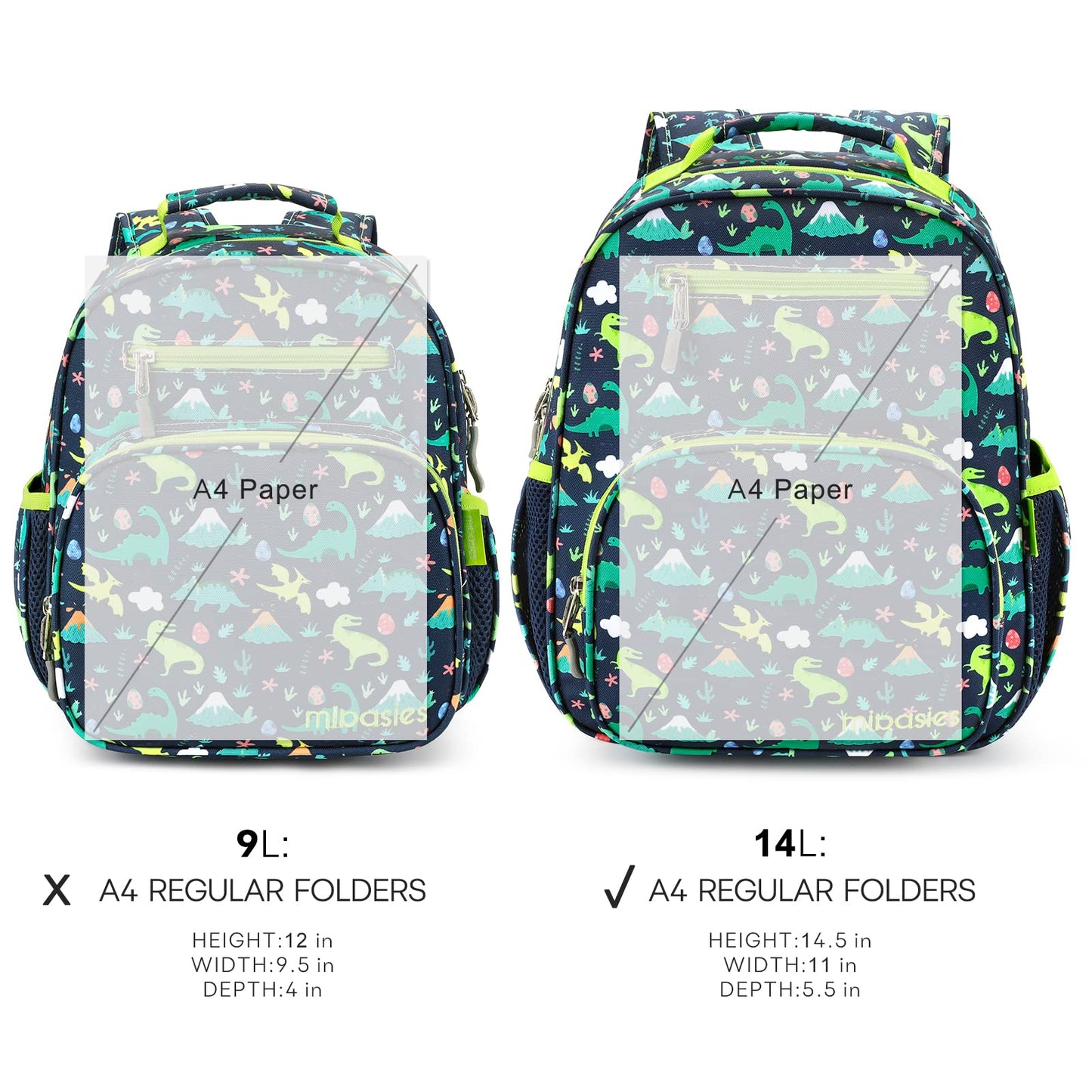Mr. Dino Backpack schoolbag Mibasies