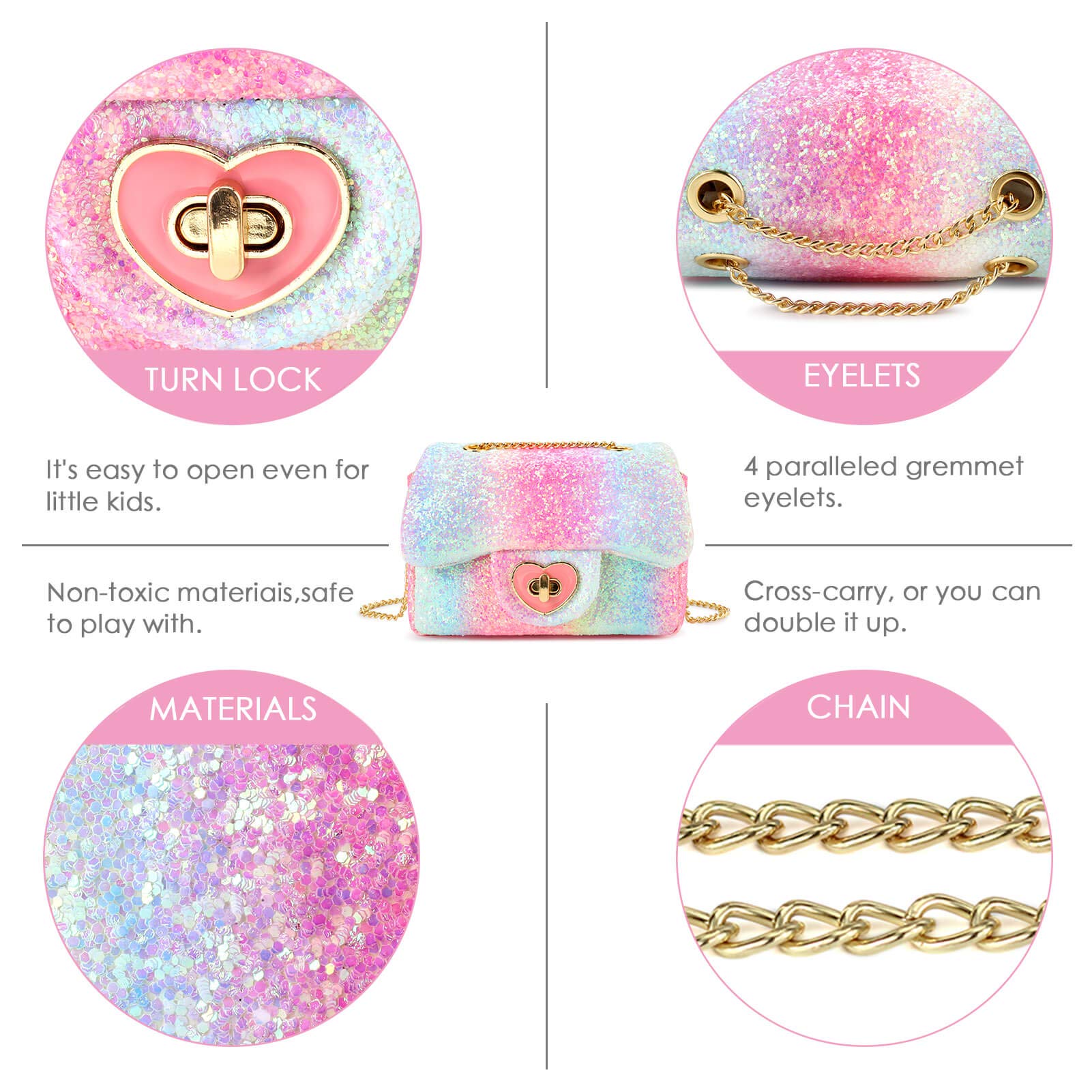 Rita-Glitter Mini Purse Crossbody Bag Mibasies