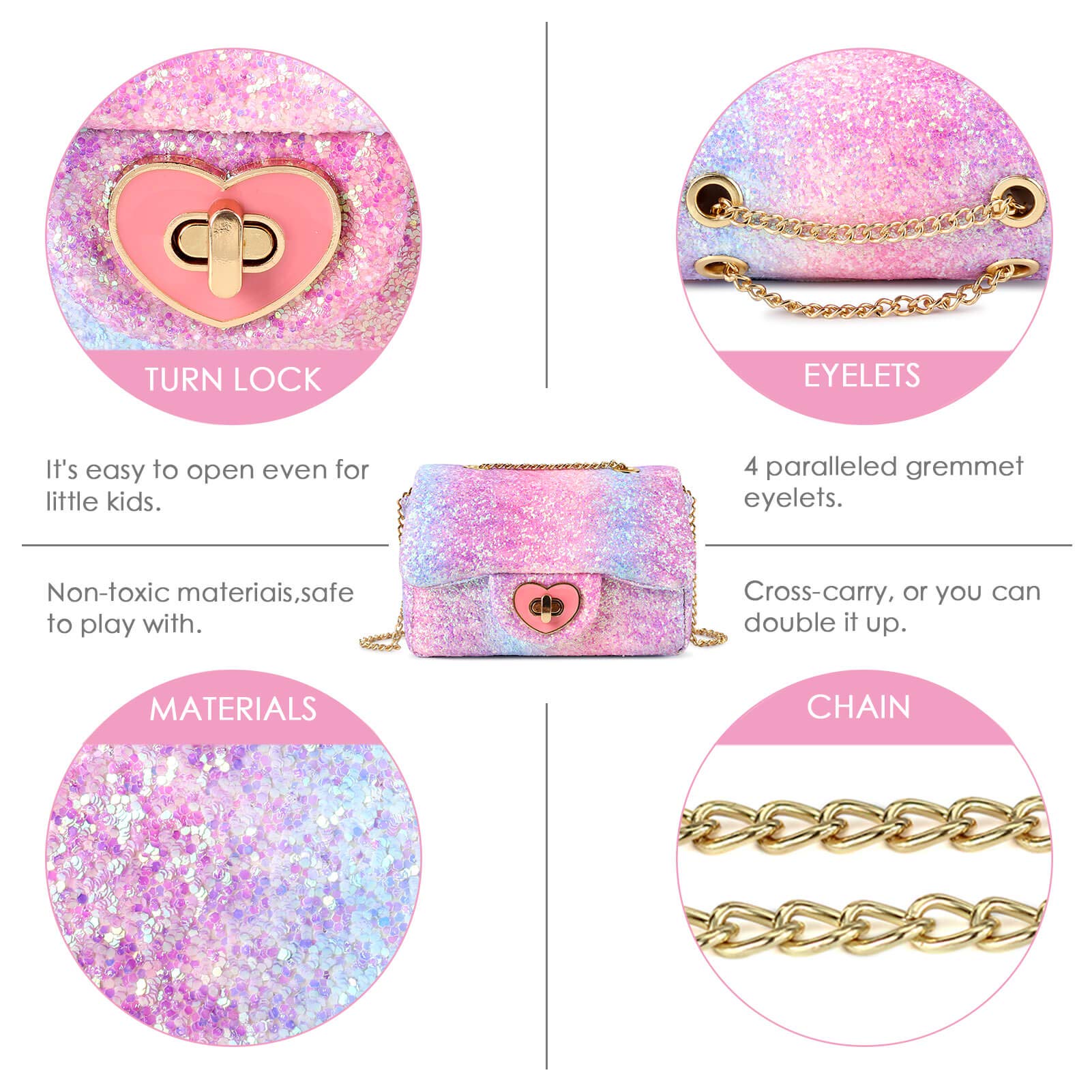 Rita-Glitter Mini Purse Crossbody Bag Mibasies