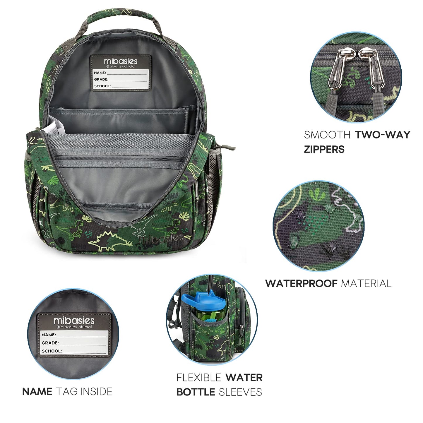 Mr. Dino Backpack schoolbag Mibasies