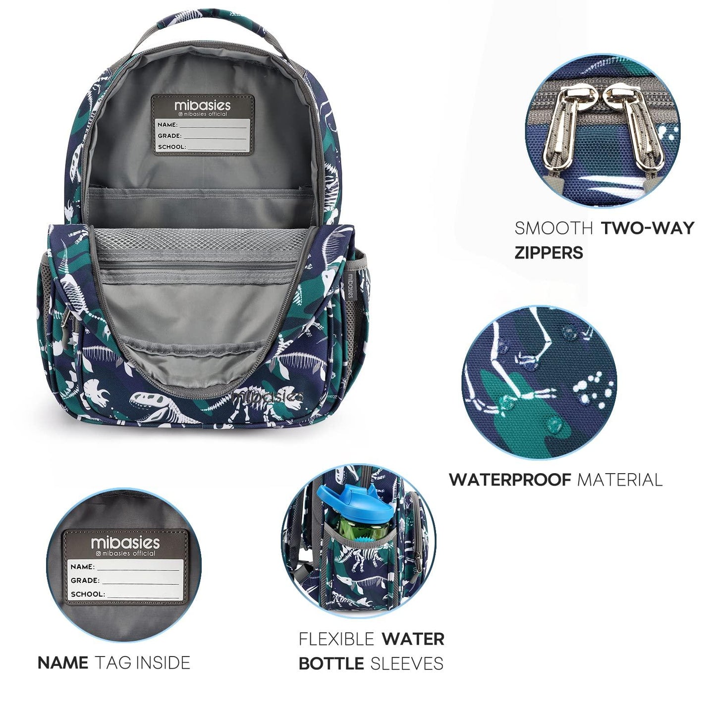 Mr. Dino Backpack schoolbag Mibasies