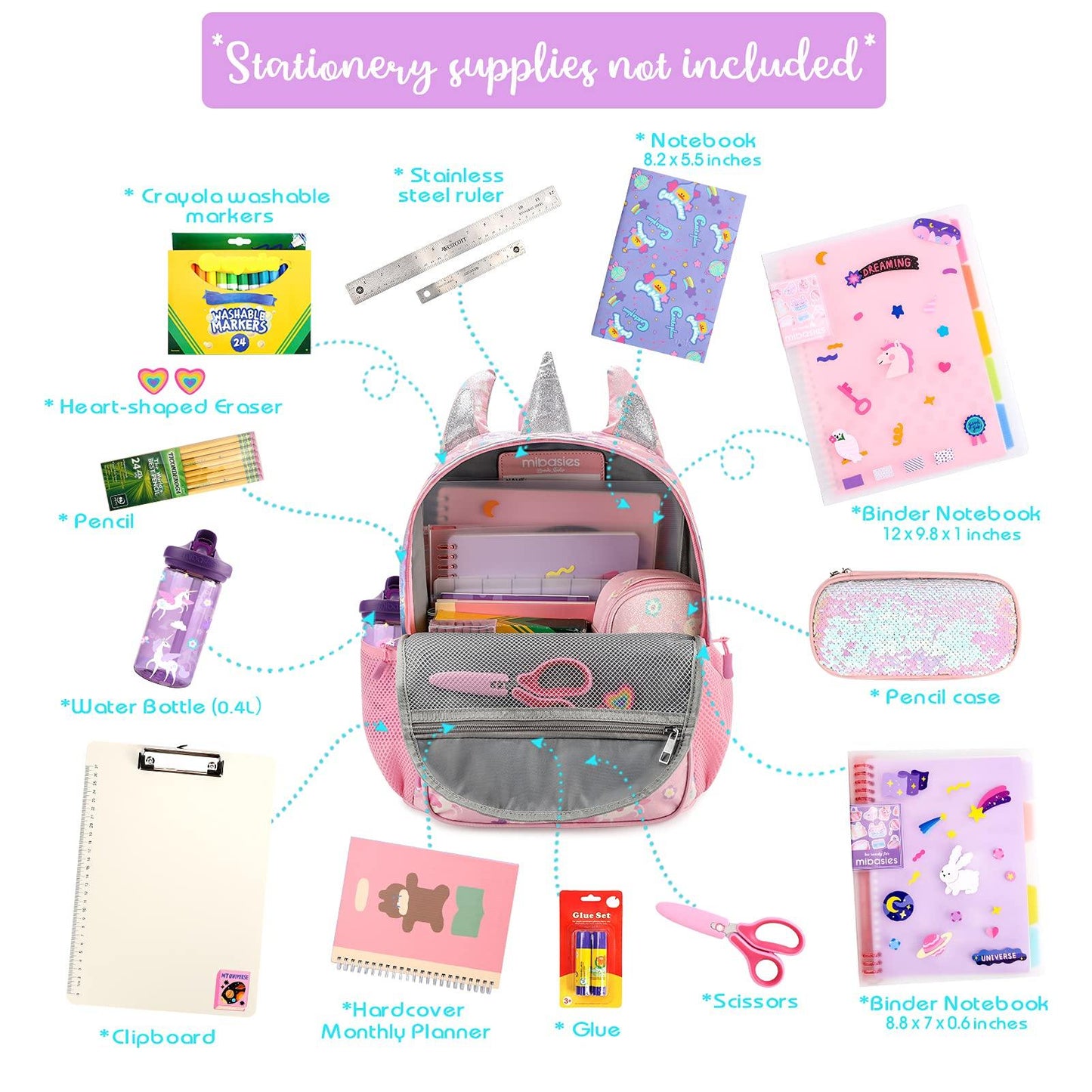 Shining Unicorn schoolbag Mibasies