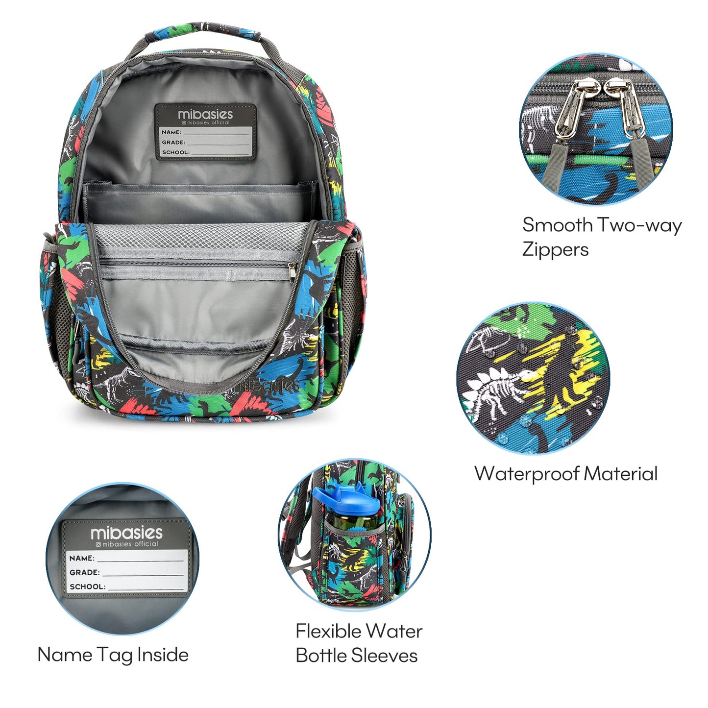 Mr. Dino Backpack schoolbag Mibasies