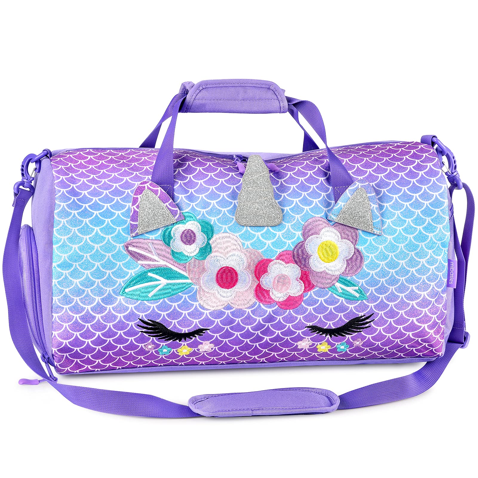 Unicorn Duffle Bags for Girls Duffle Bag Mibasies Mermaid Purple