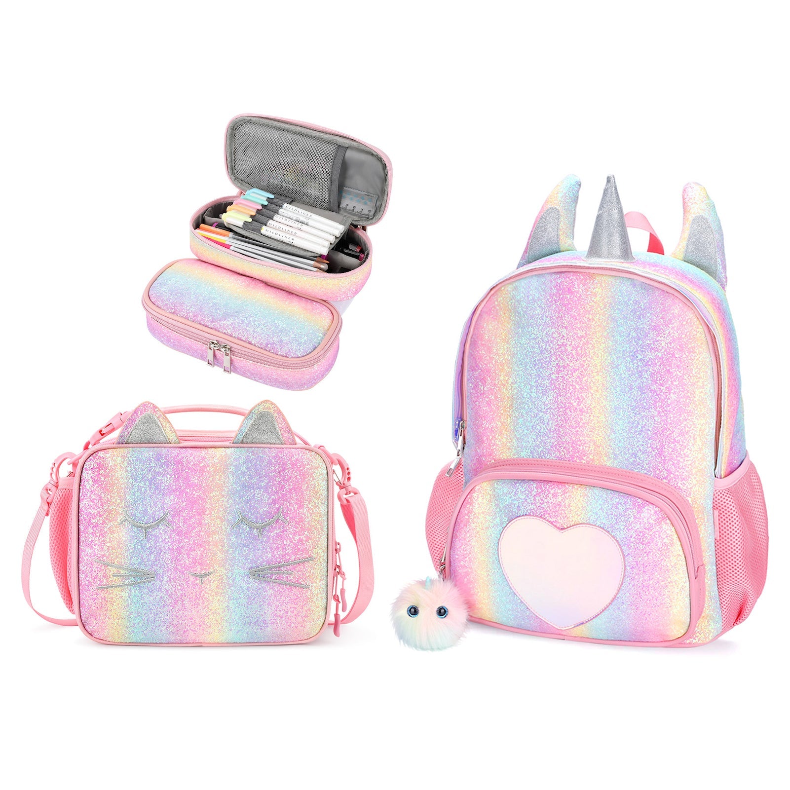 Unicorns Personalized Large Kids School Backpack with Side Pockets +  Reviews