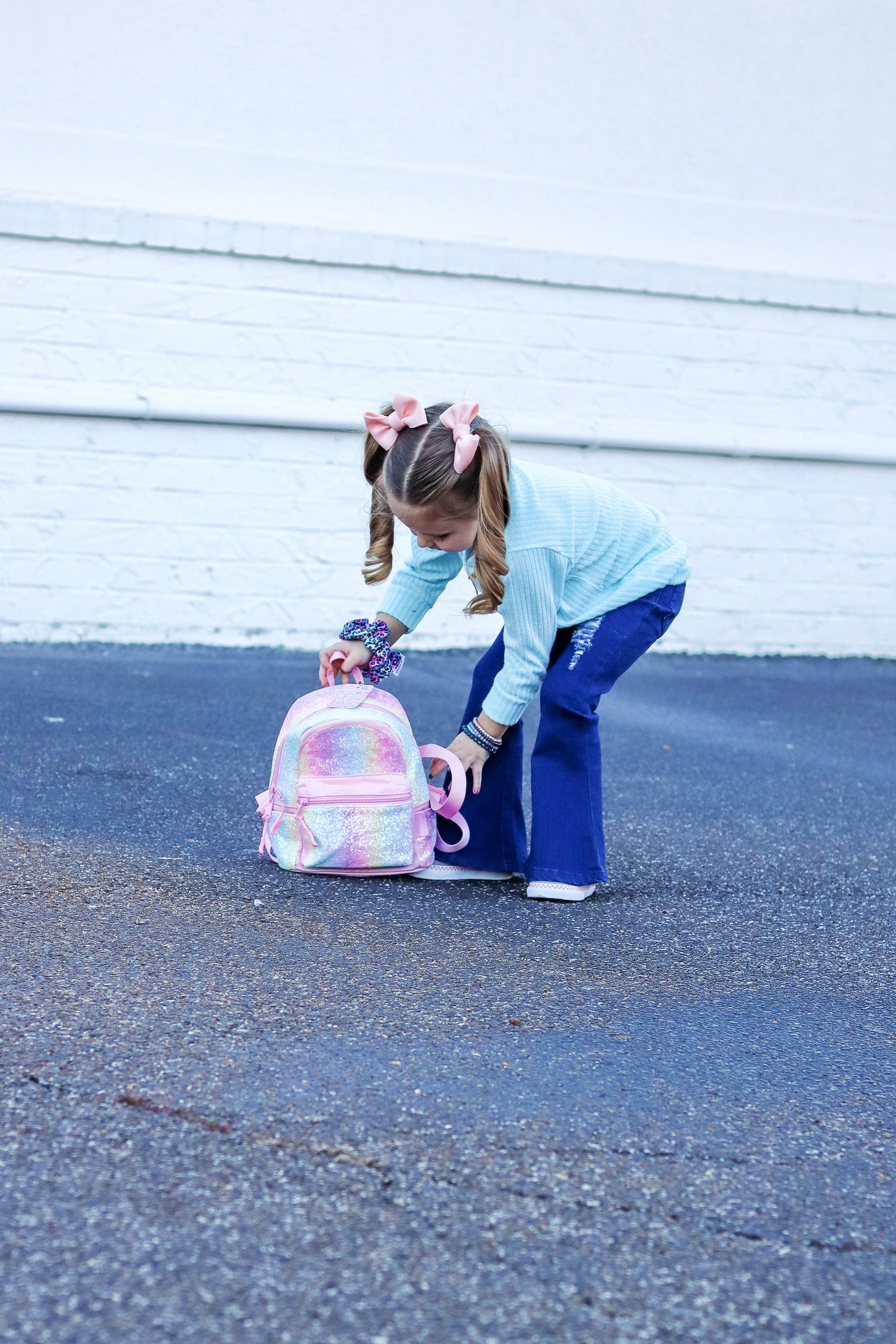 Glitter Rainbow Mini Backpack Backpack Mibasies