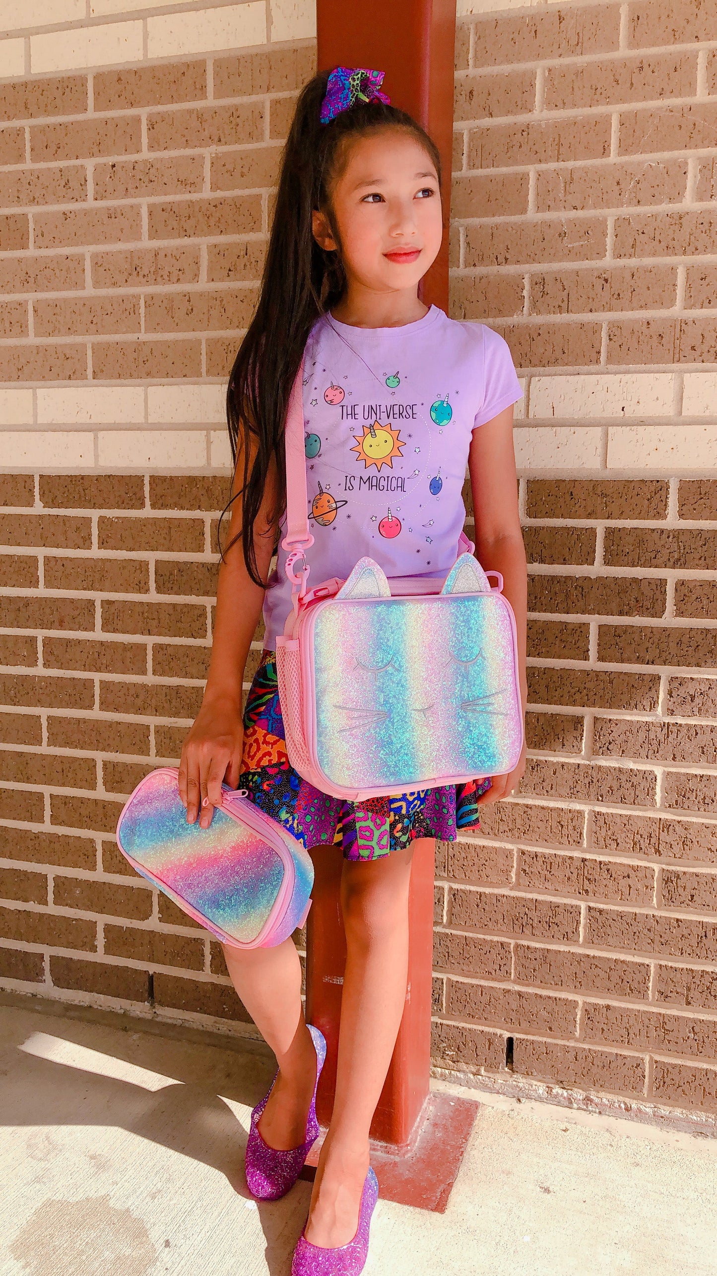 Sparkling Rainbow Pencil Pouch Mibasies