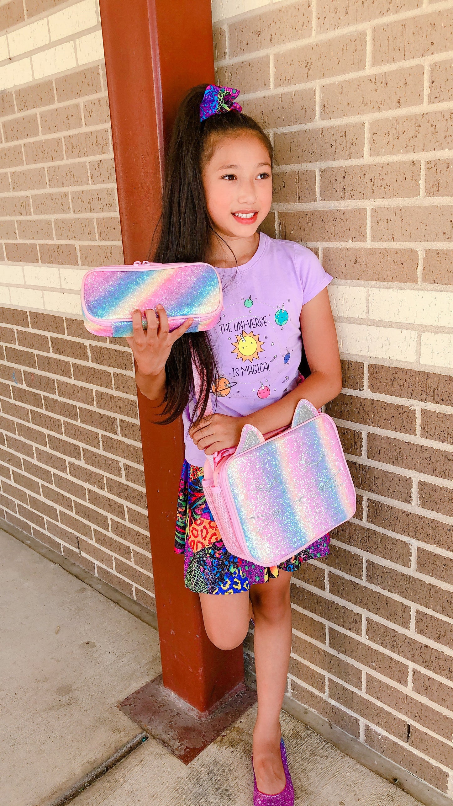 Sparkling Rainbow Pencil Pouch Mibasies