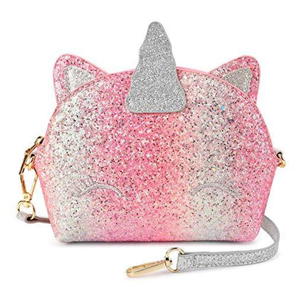 Unicorn Glitter Purse PURSE Mibasies Chunky Silver Pink1 