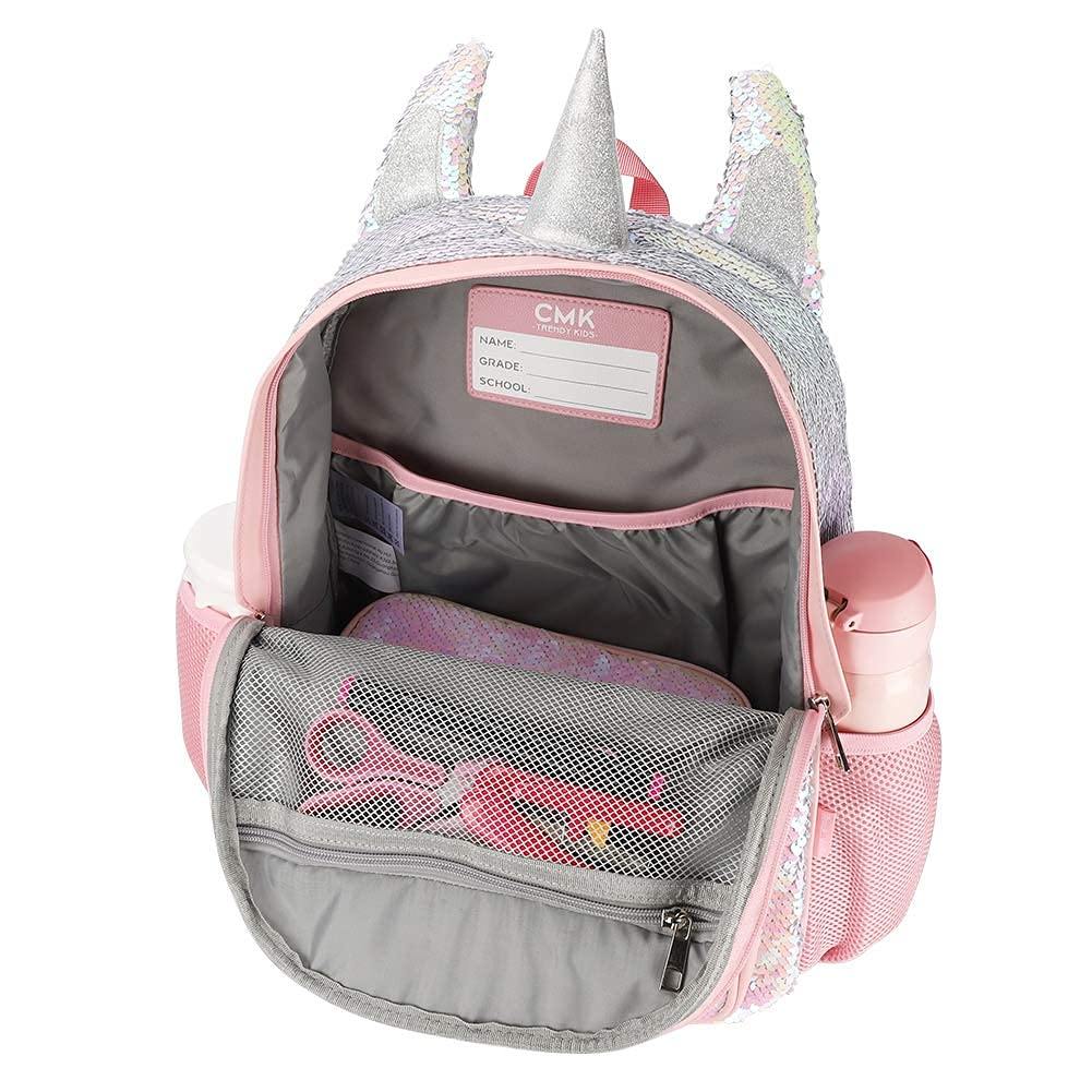 CMK Trendy Kids Unicorn Backpack for Girls , Rainbow Glitter