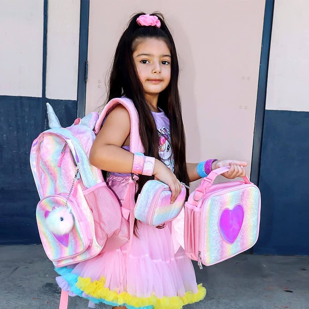 Mibasies kids unicorn backpack for girls rainbow school hot sale bag