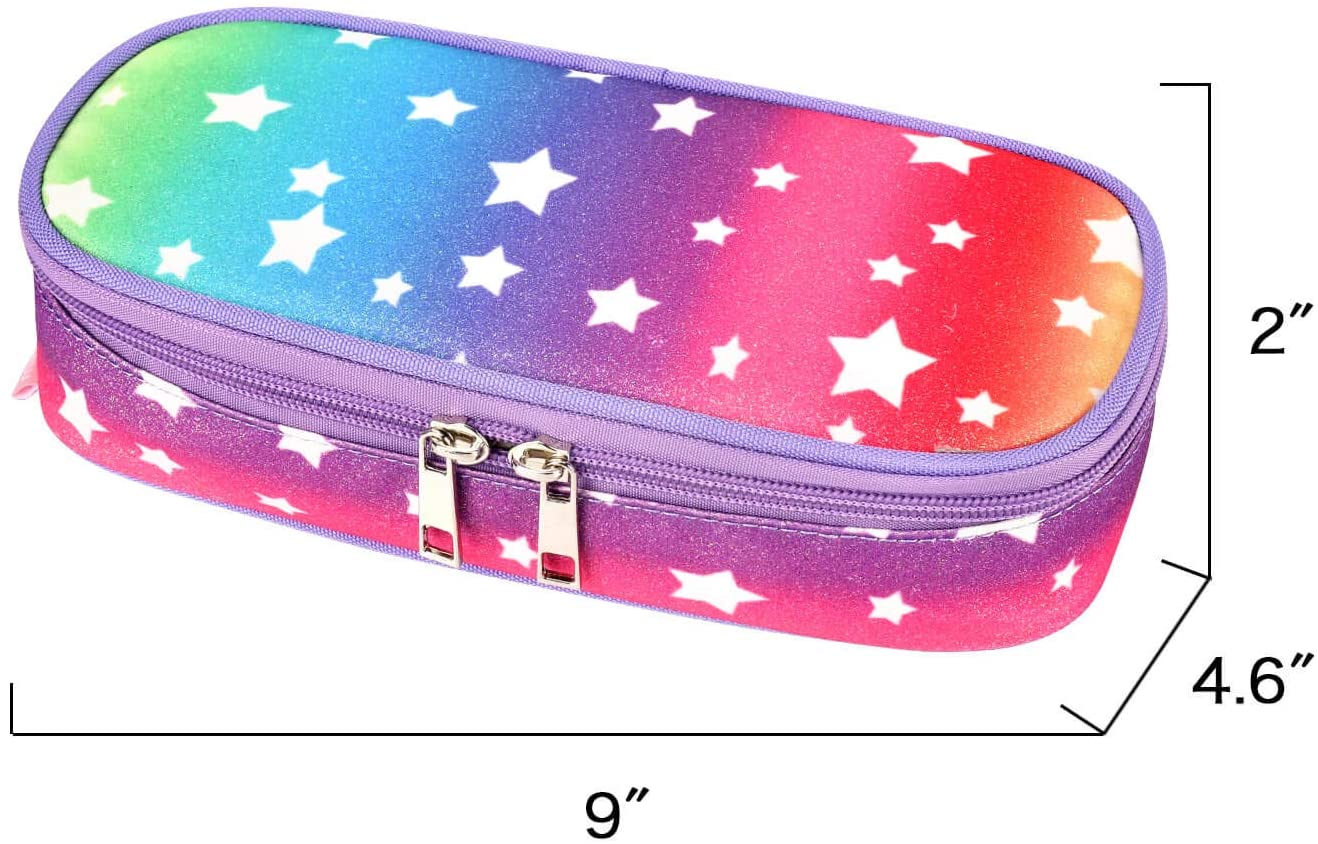OAVQHLG3B Glitter Pencil Case Shiny Rainbow Pencil Pouch with Zipper  Student Stationery Storage Pencil Bag School Supplies for Teen Girls Boys 
